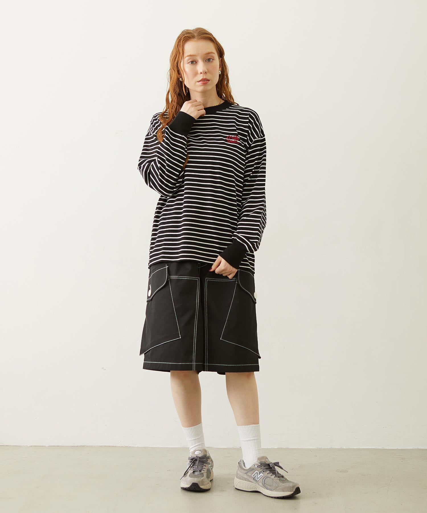 STRIPED L/S TOP