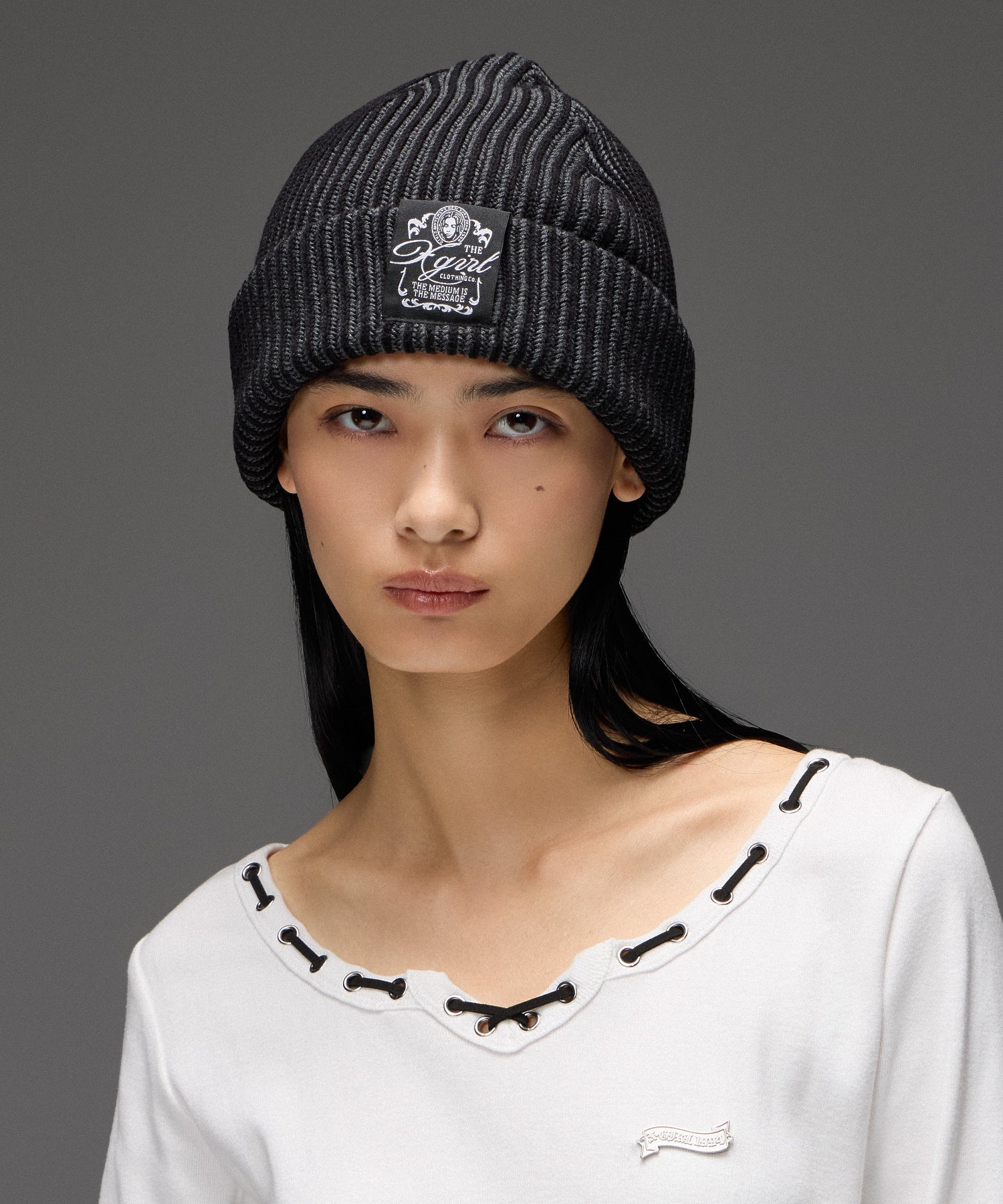 BICOLOR RIB CUFF BEANIE