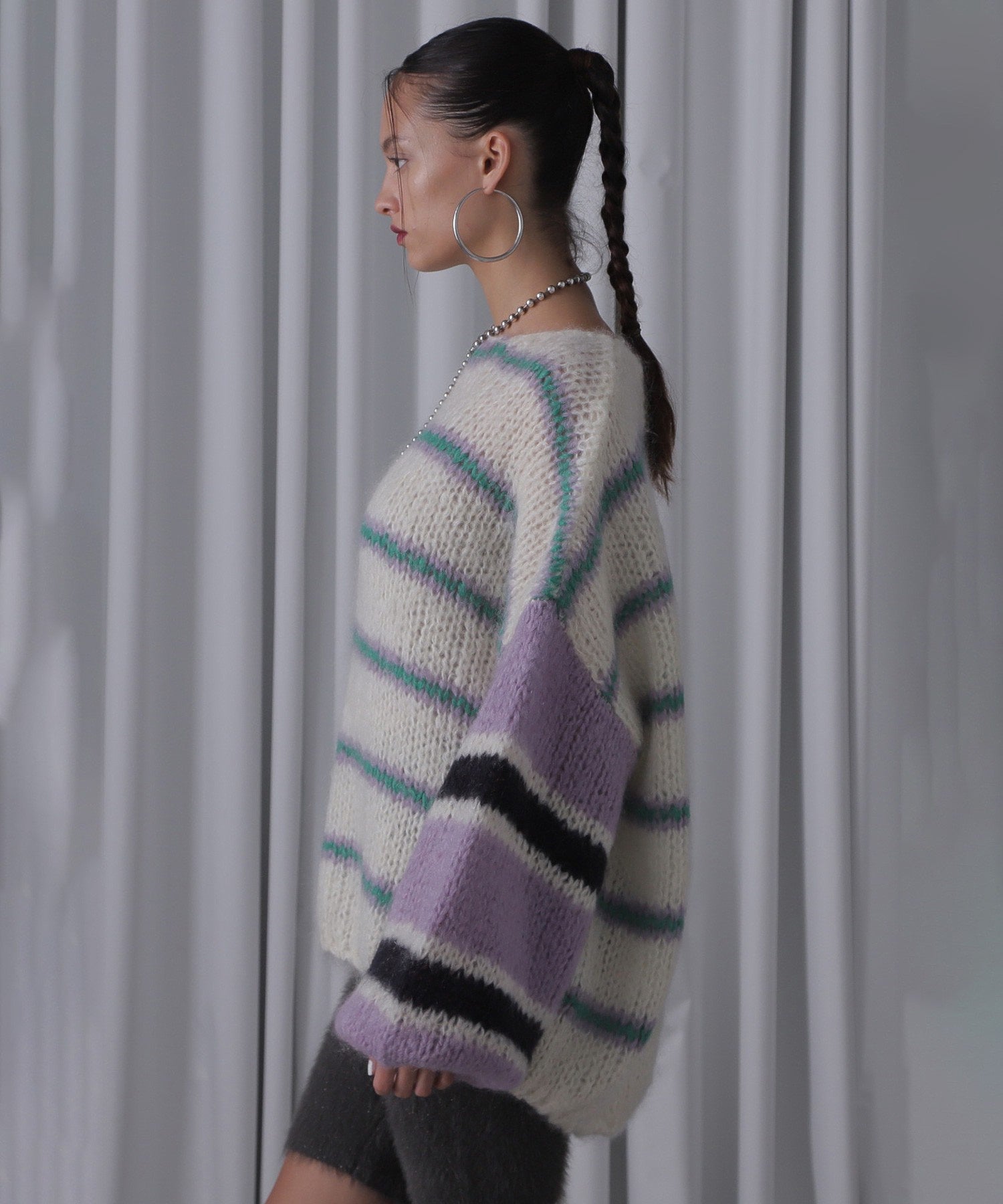 モヘアミックスオーバーニット