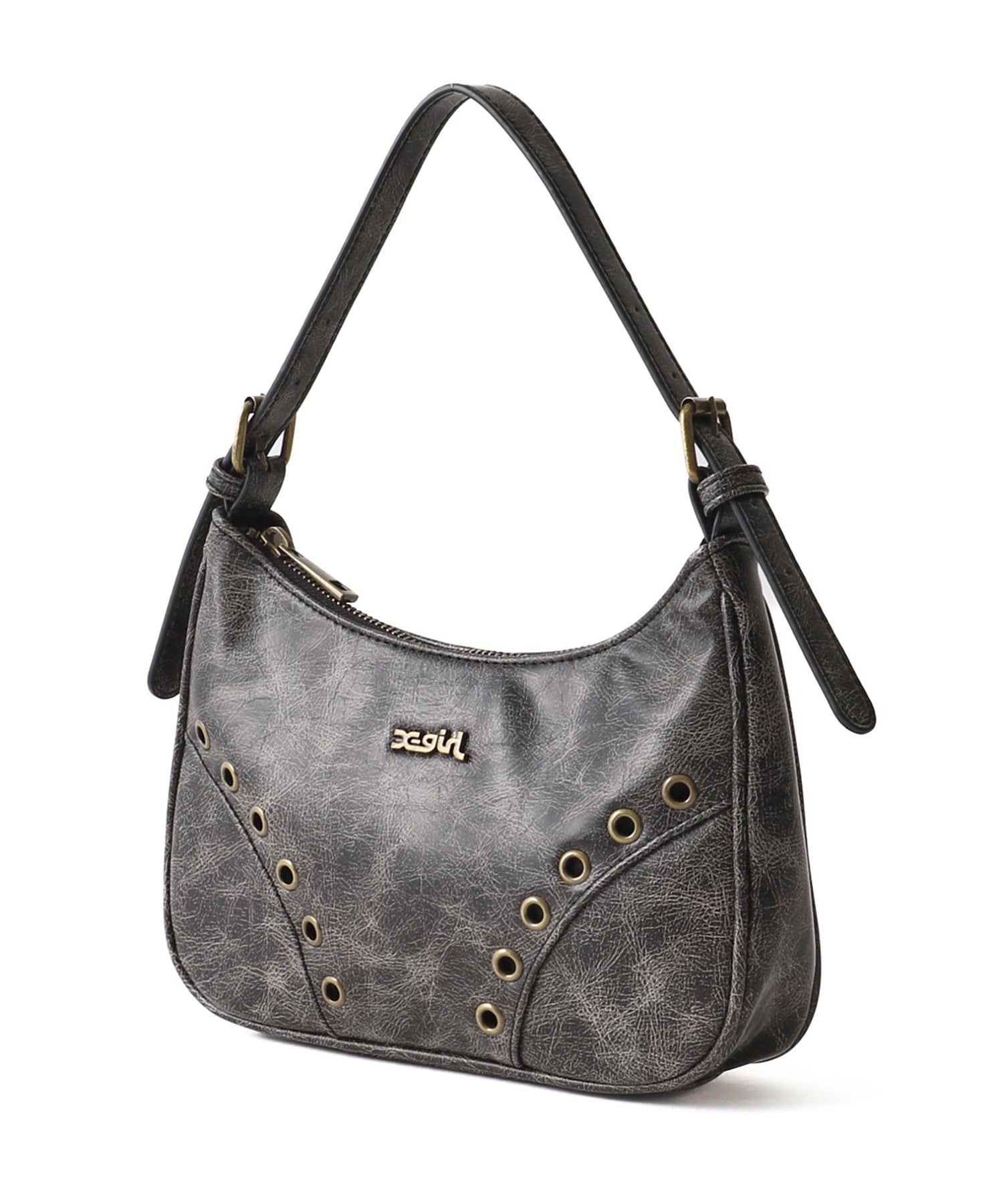 EYELET FAUX LEATHER HAND BAG