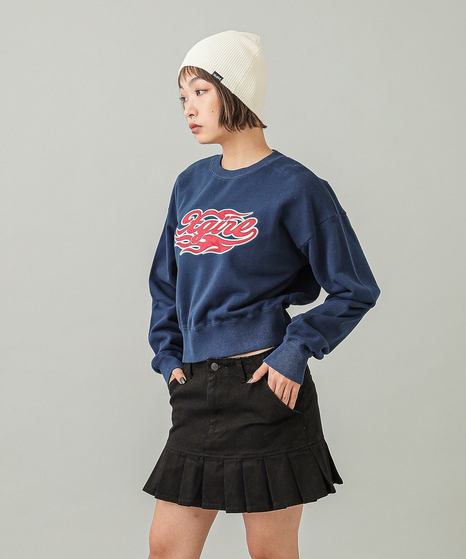 FLAME LOGO PATCH COMPACT SWEAT TOP