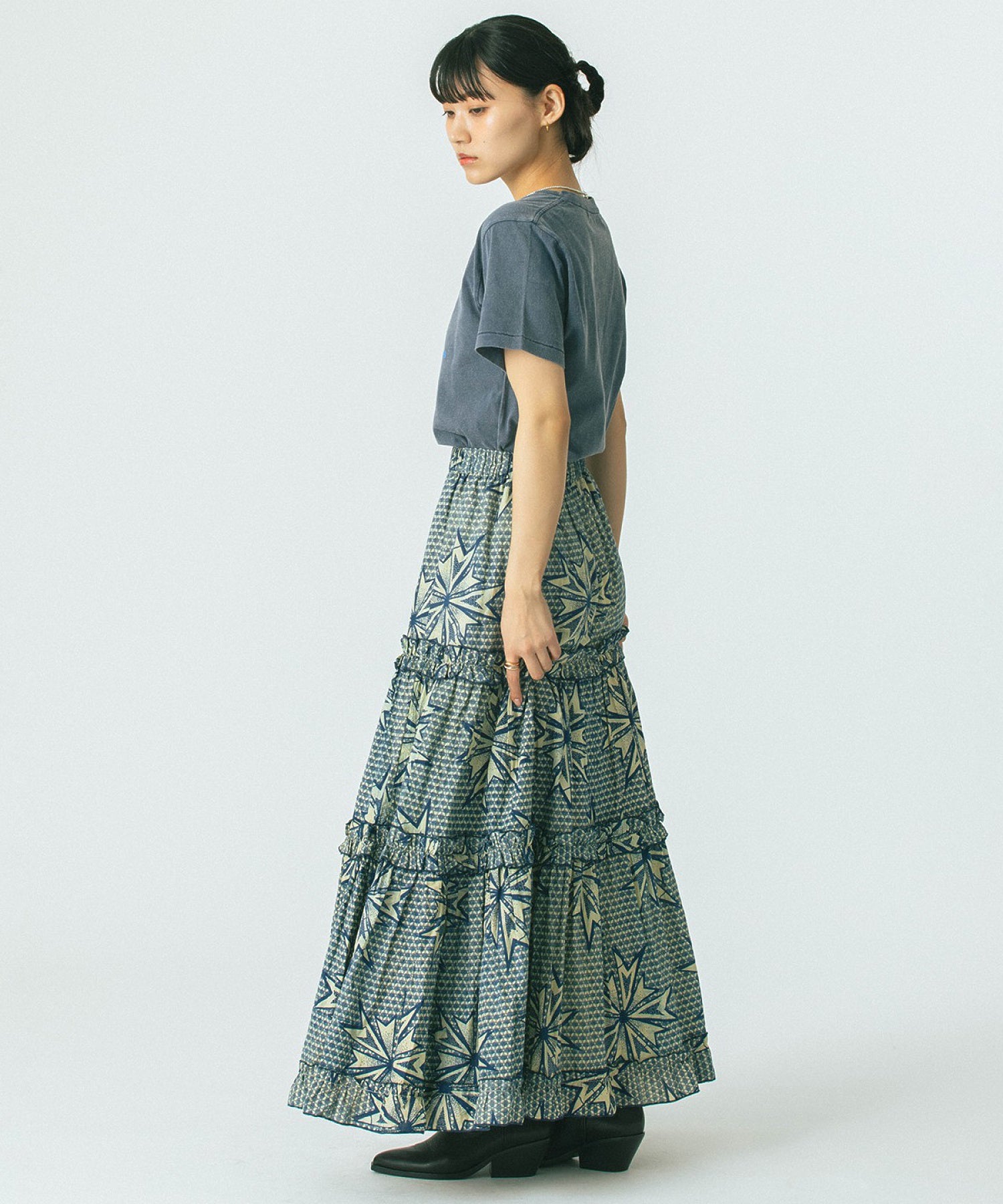 mag.by c/PRINT TIERED SKIRT