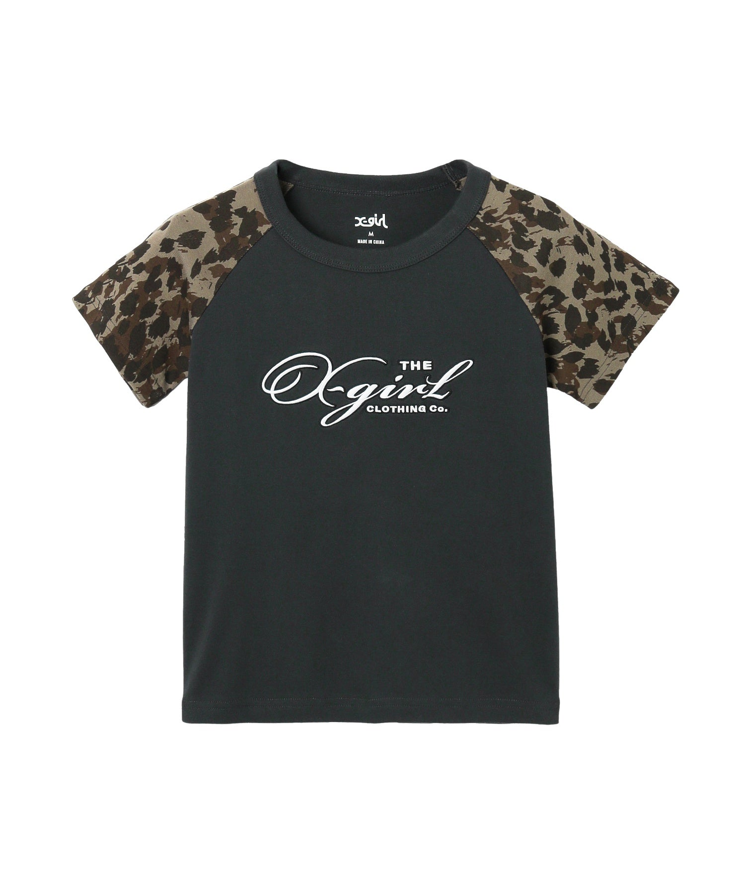 LEOPARD MIX RAGLAN S/S BABY TEE