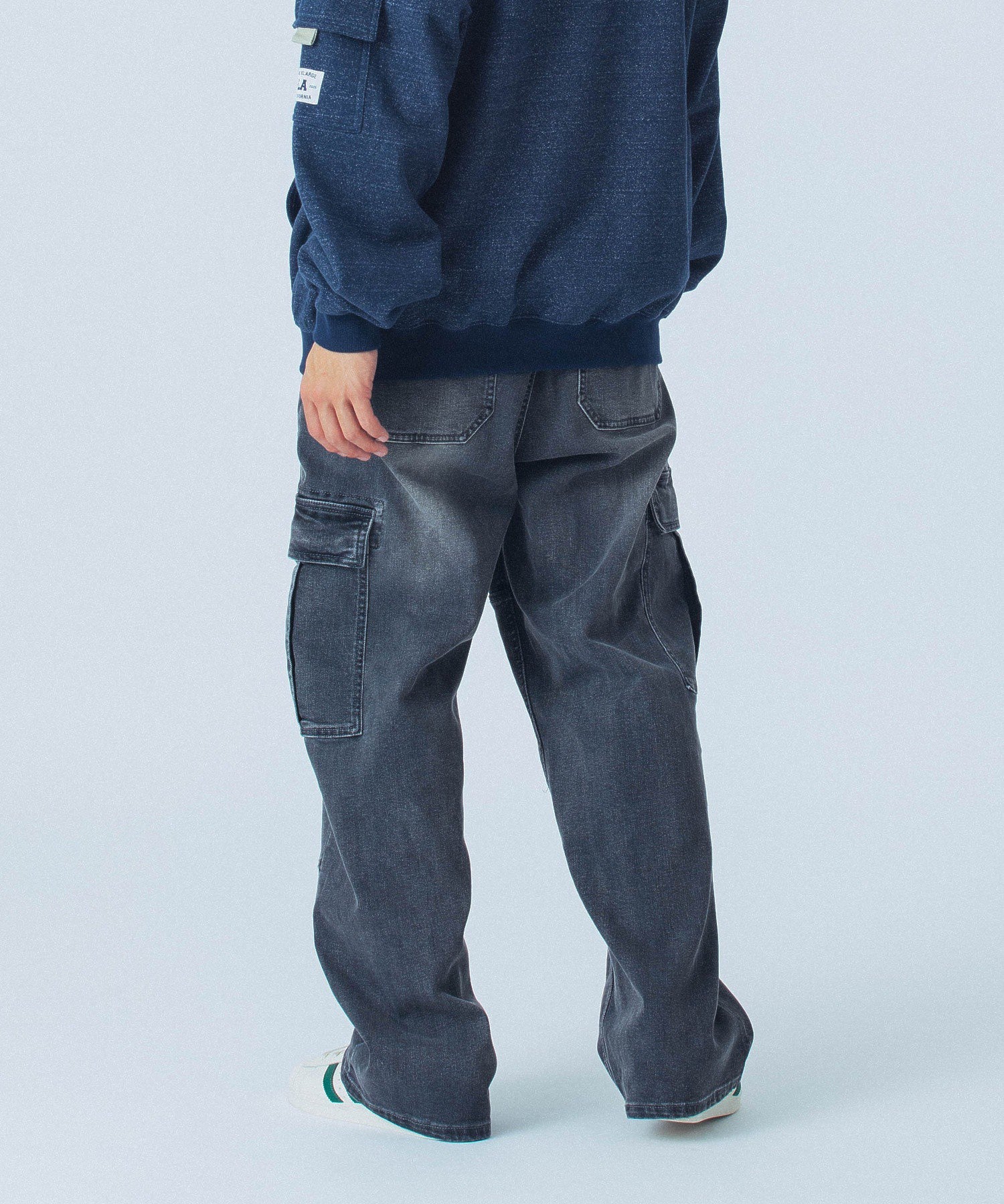 STRETCH DENIM CARGO PANTS