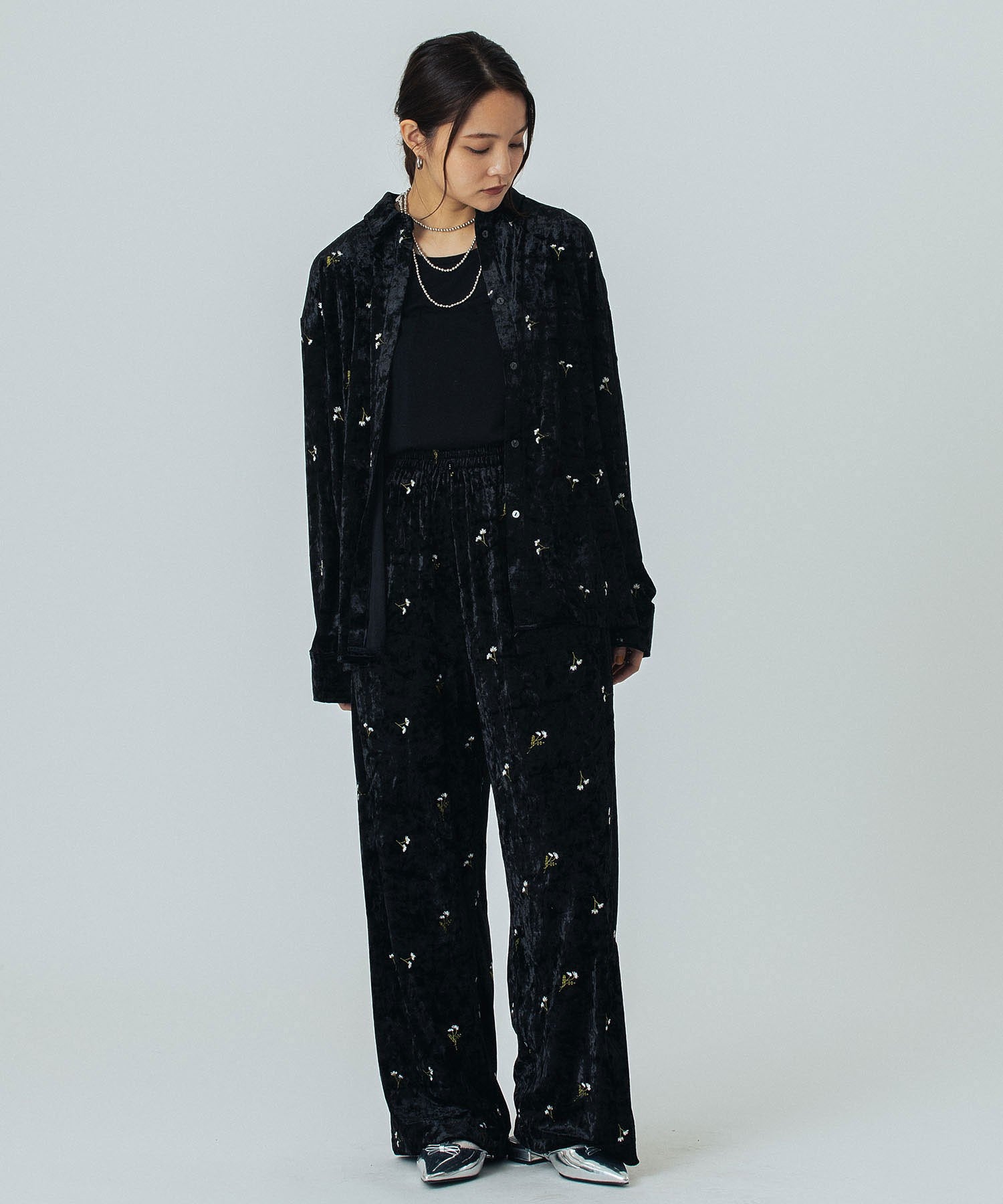 EMBROIDERY VELOUR SHIRT