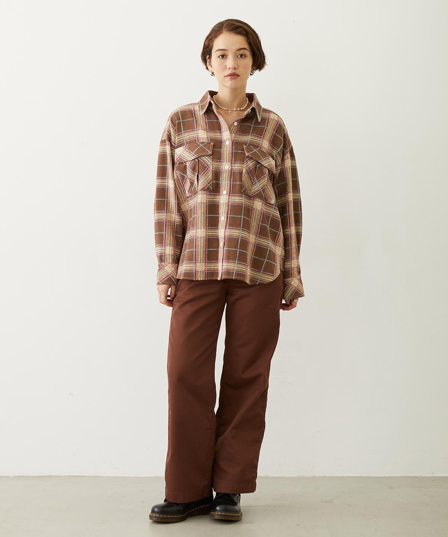 LOGO PLAID SHIRT