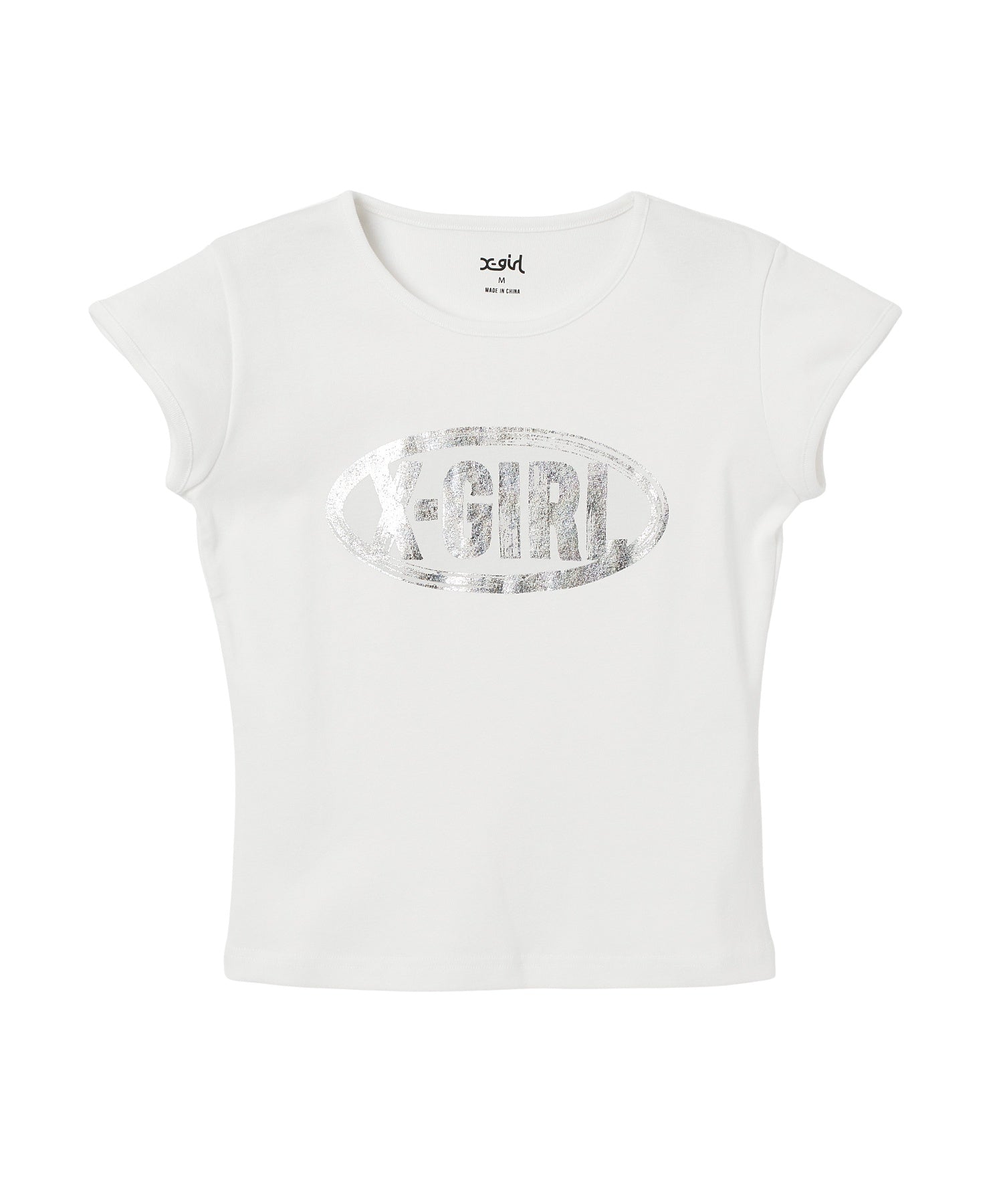 OVAL LOGO CRACKED FOIL PRINT S/S BABY TEE