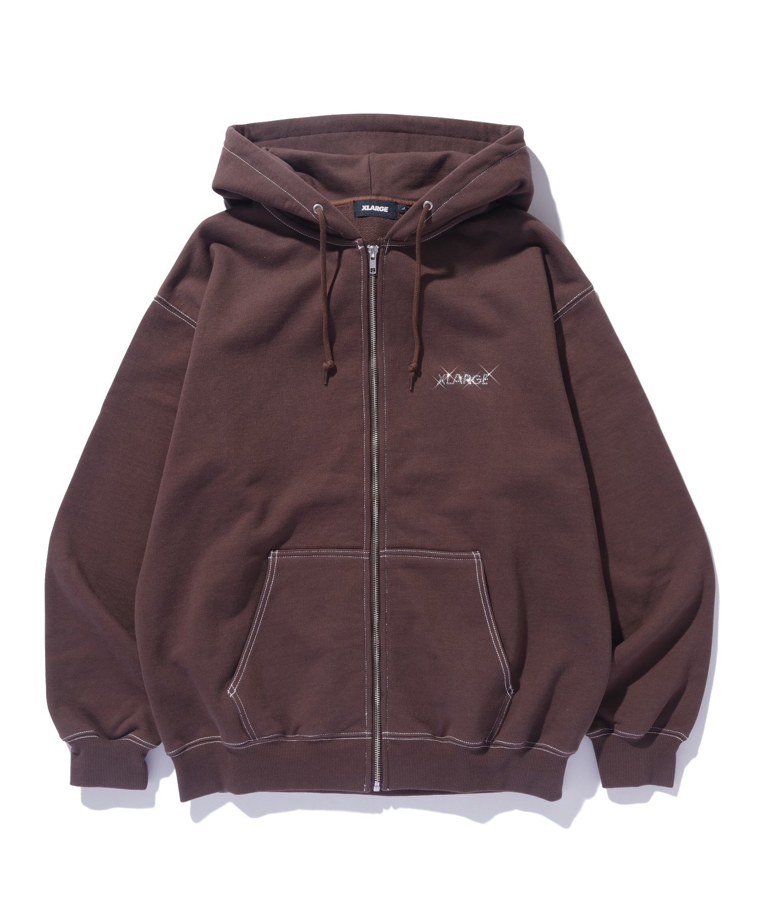 RHINESTONE OG ZIP HOODED SWEATSHIRT