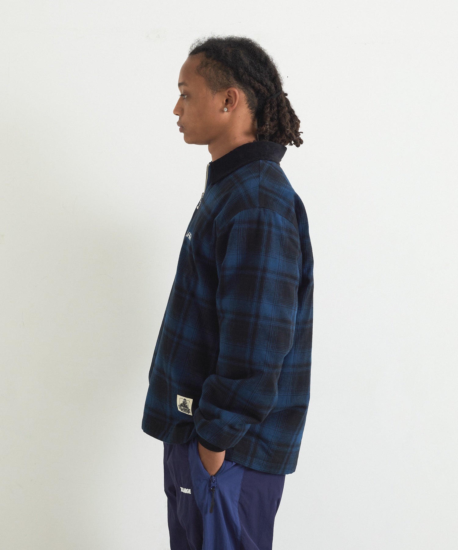 XLARGE×ESTEVAN ORIOL QUILTED HALF ZIP FLANNEL SHIRT