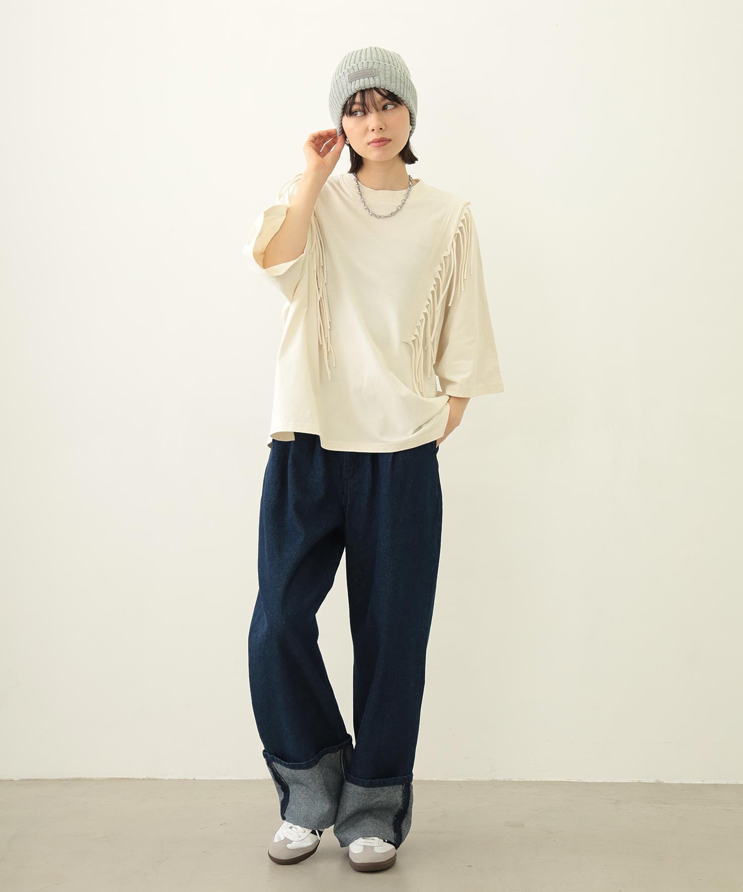RUBBER PATCH KNIT CAP