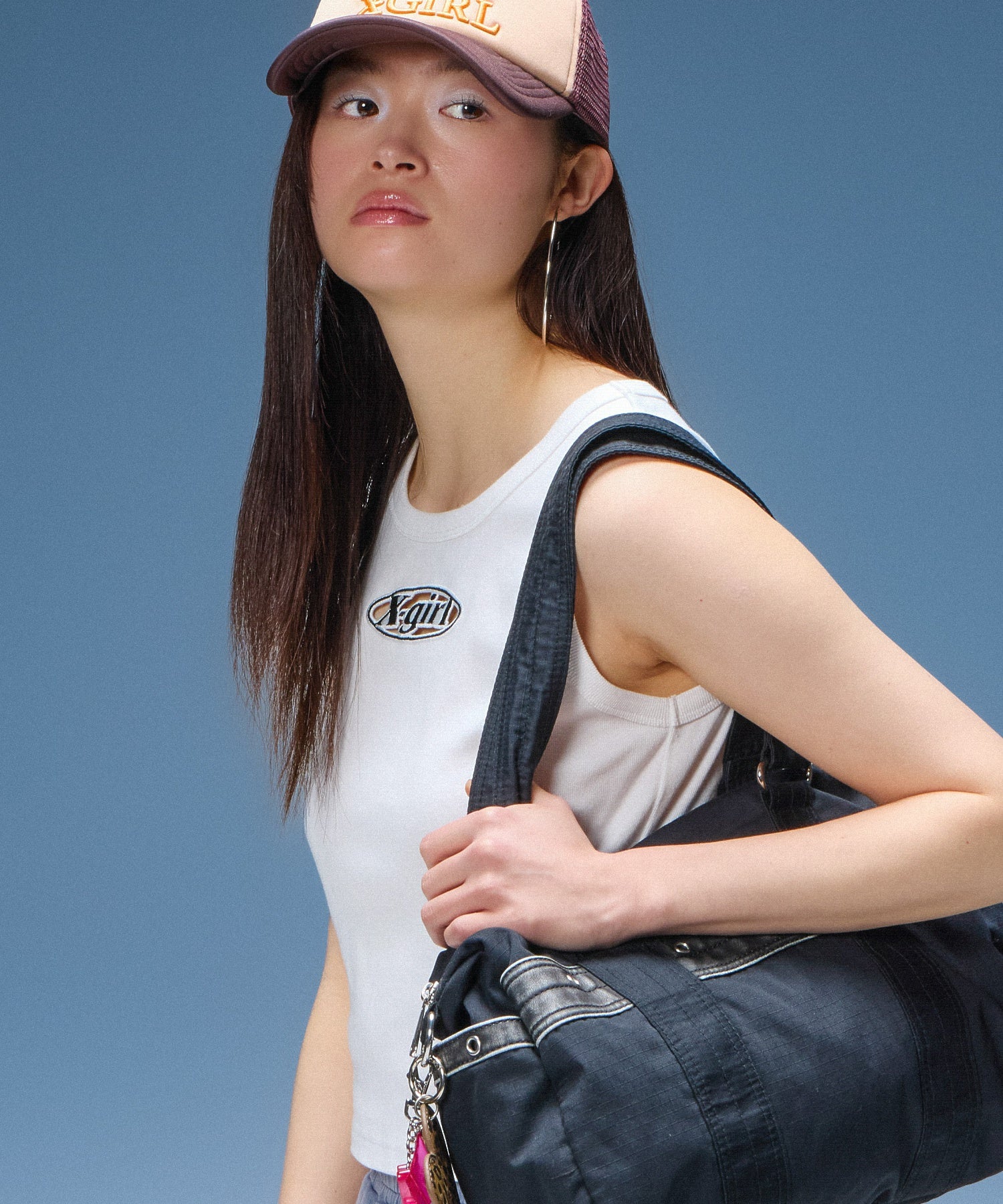 HOLLOW OUT OVAL LOGO TANK TOP