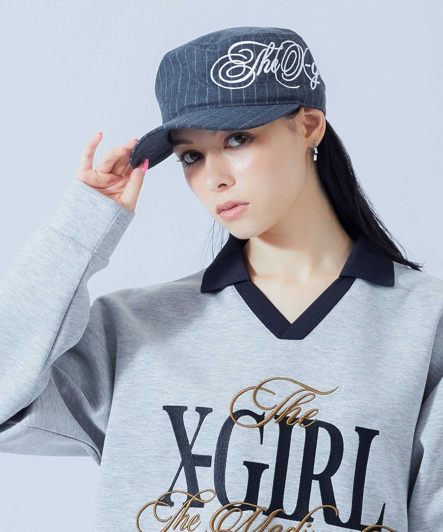 SIDE SCRIPT LOGO STRIPED CASQUETTE