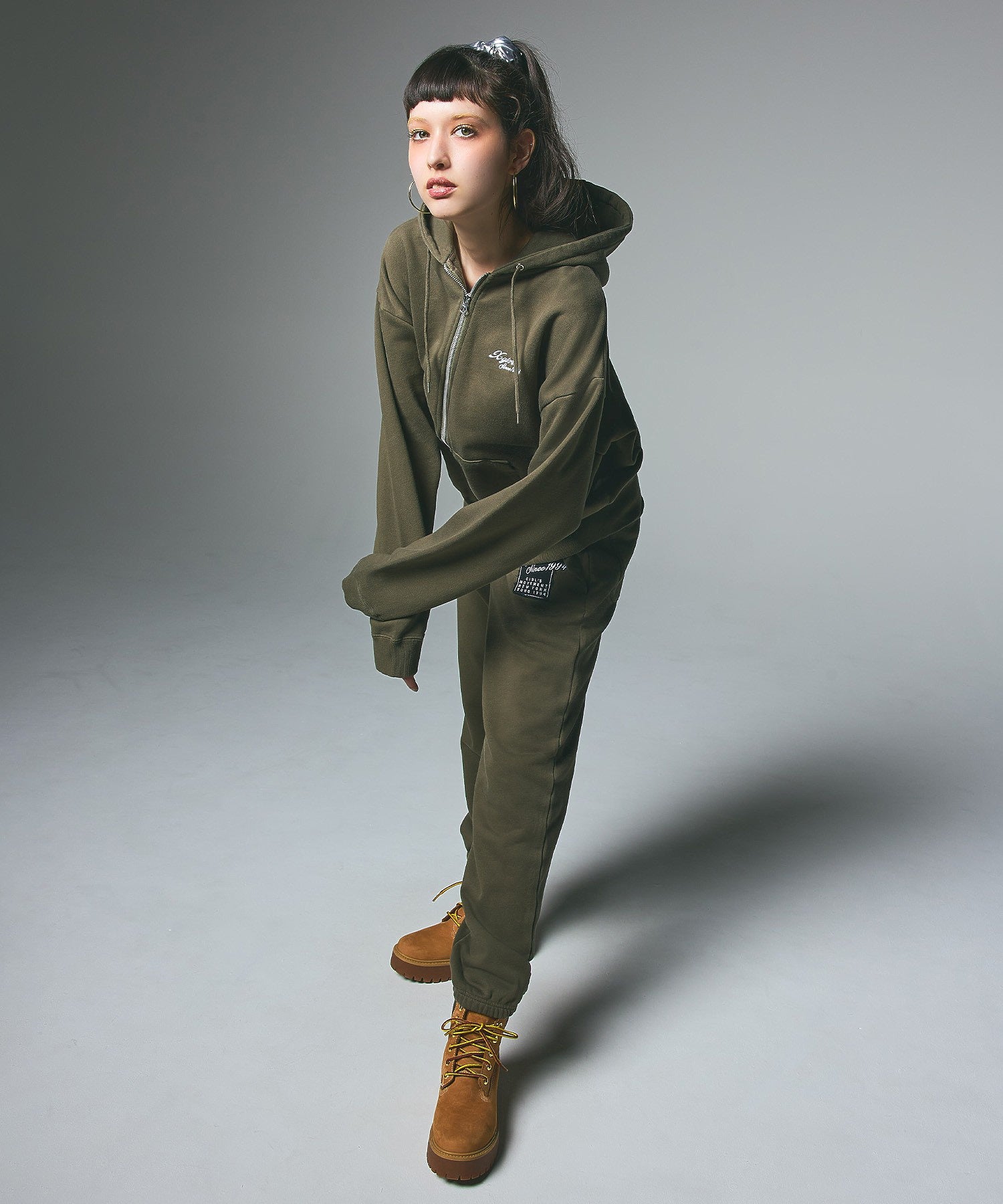 FACE BOX PATCH ZIP UP SWEAT HOODIE