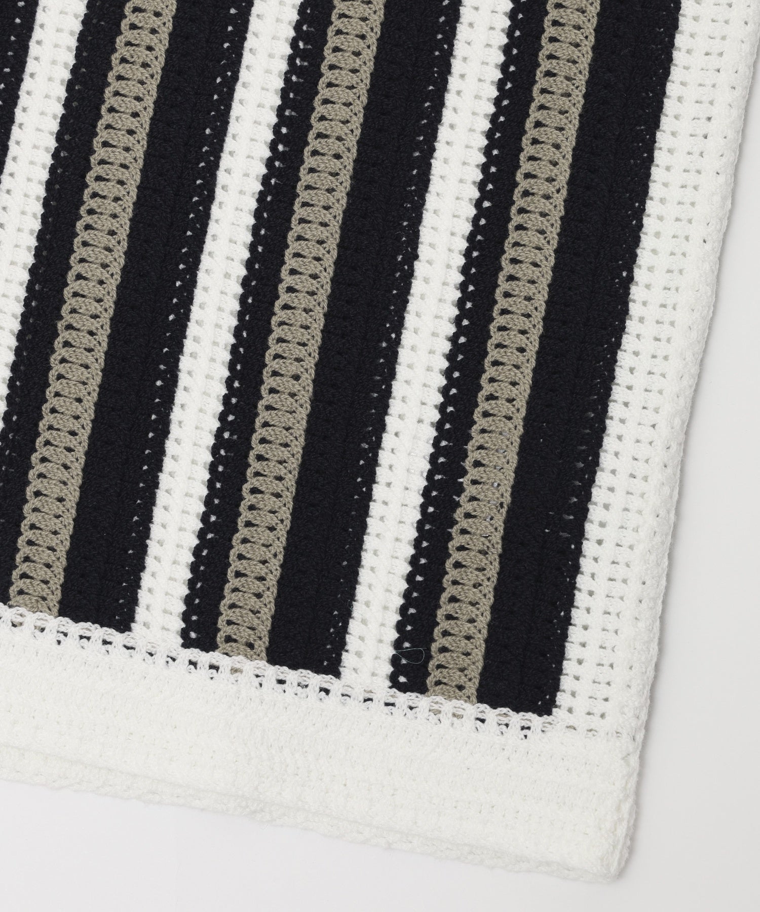 WAX LONDON/ワックスロンドン/PORTO SS POLO STRIPE CROCHET EBK