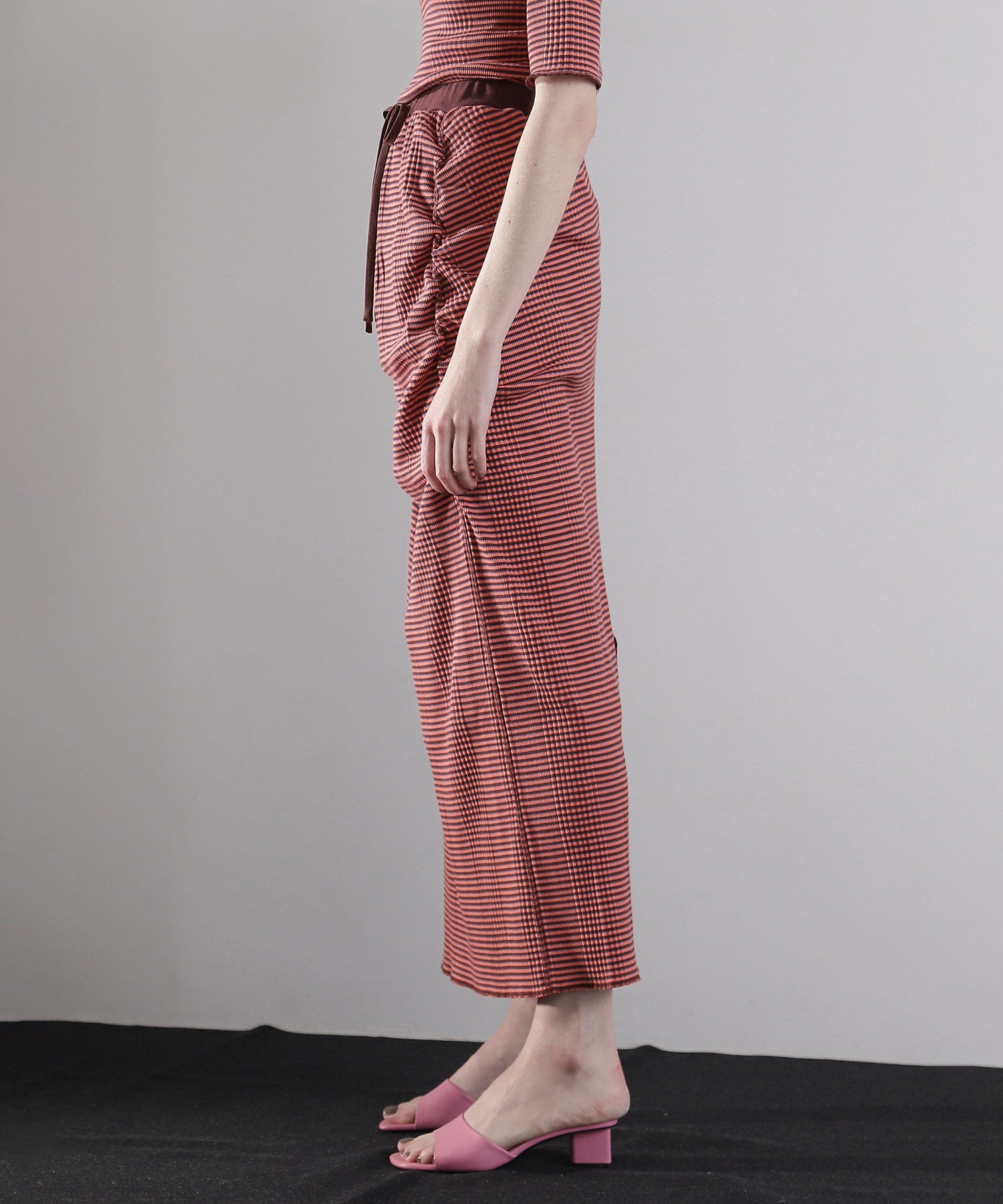 CREOLME/マルチボーダーシャーリングタイトスカート