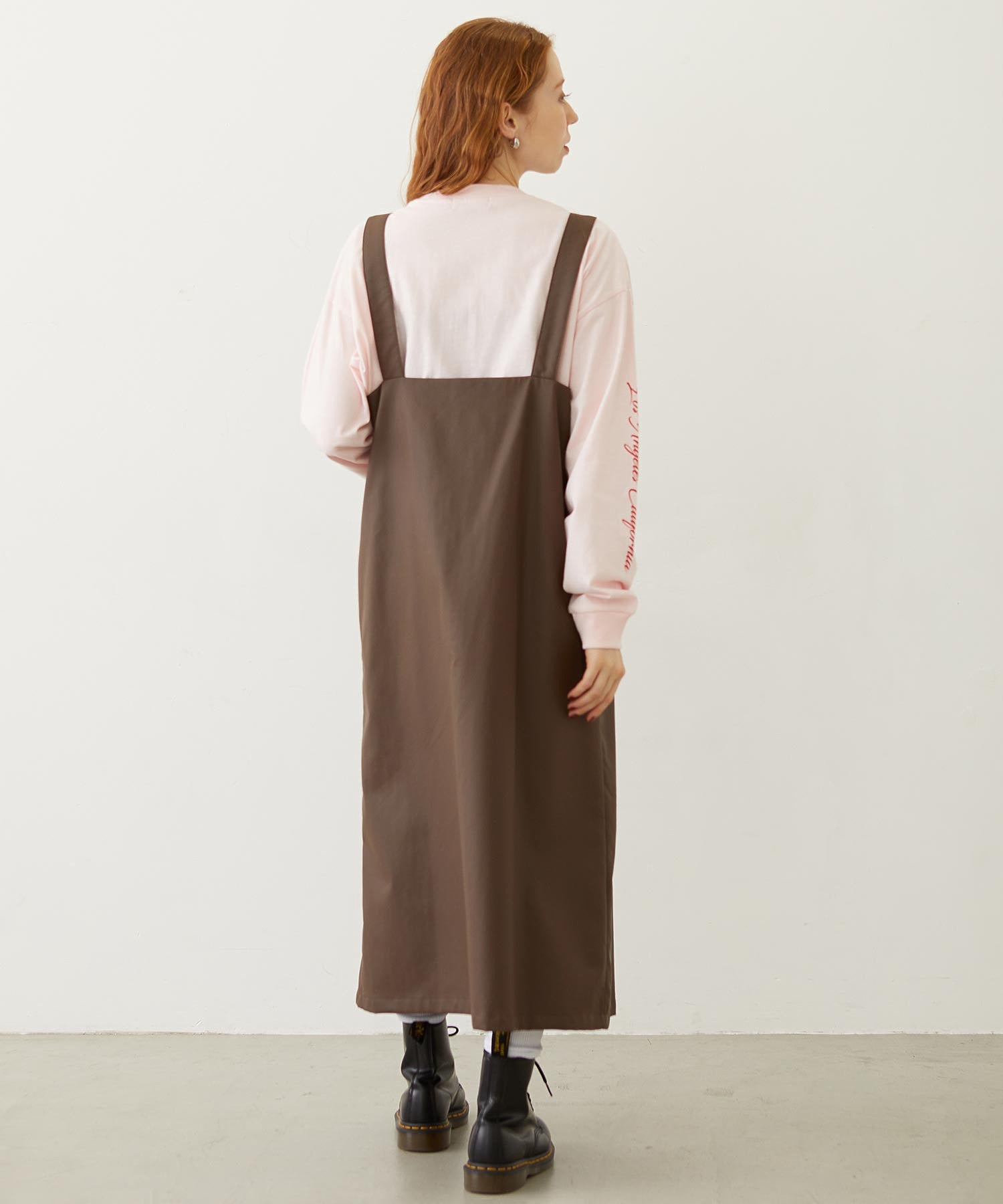 FAUX LEATHER TUCK DRESS