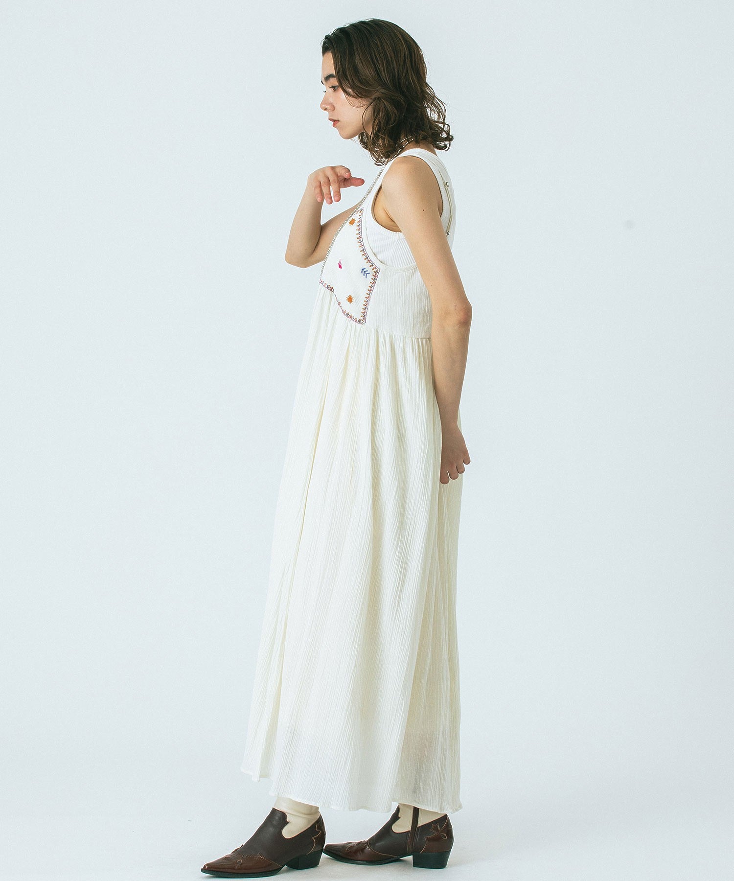 HLAADA for ROSE BUD/EMBROIDERY SLIP DRESS