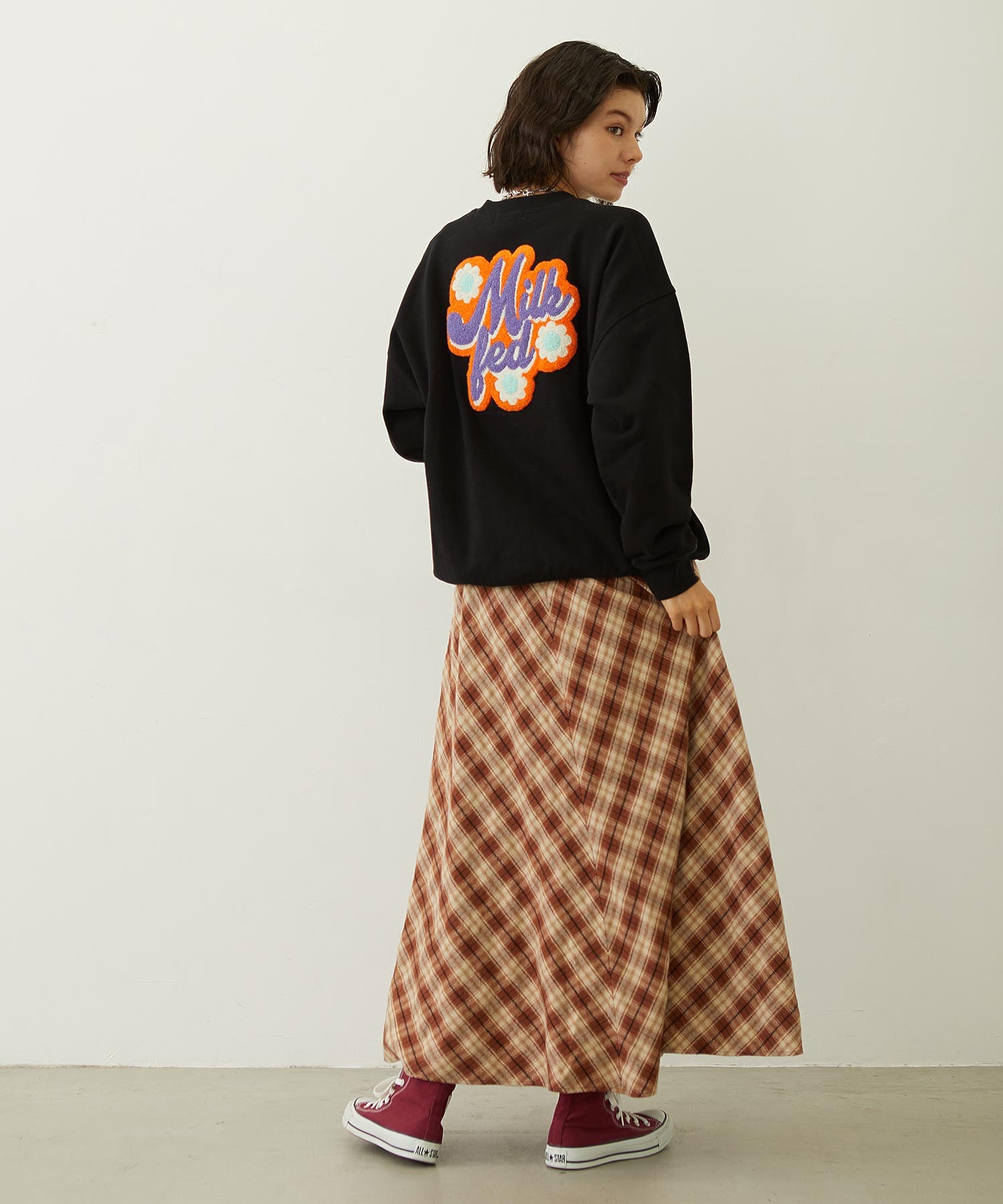 FLARE PLAID SKIRT