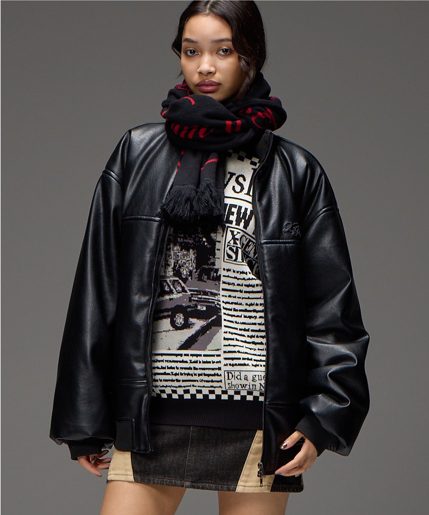 FAUX LEATHER PADDED JACKET