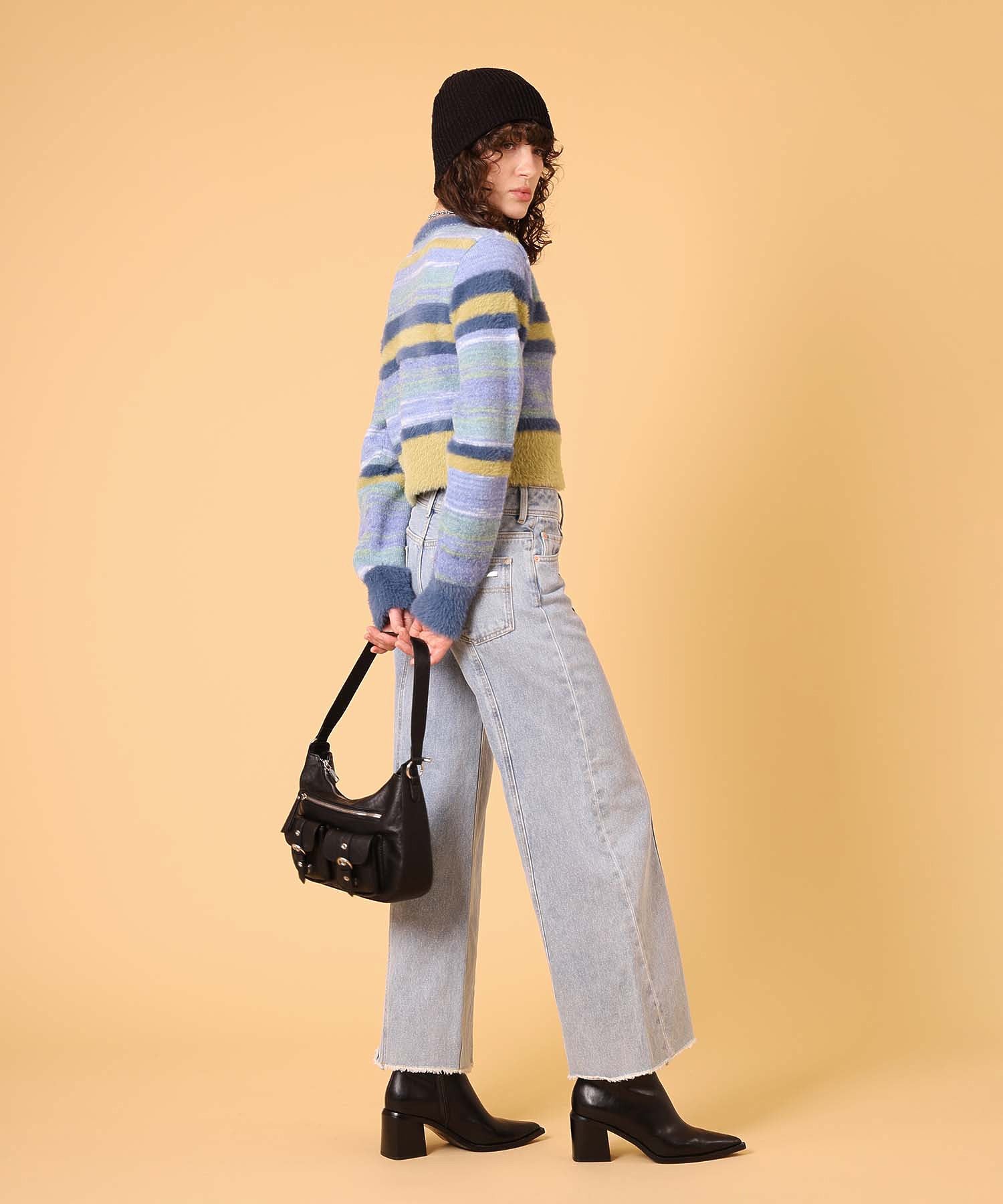 マルチボーダーシャギーカーディガン