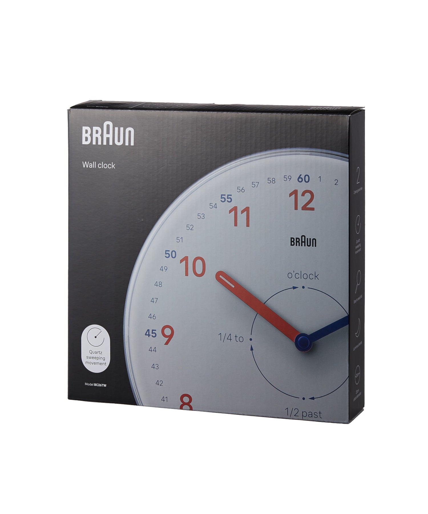 BRAUN Time Teacher WALL CLOCK WHITE BC26TW（ブラウン タイムティーチャー アナログ 壁掛け時計 ホワイト×オレンジ）