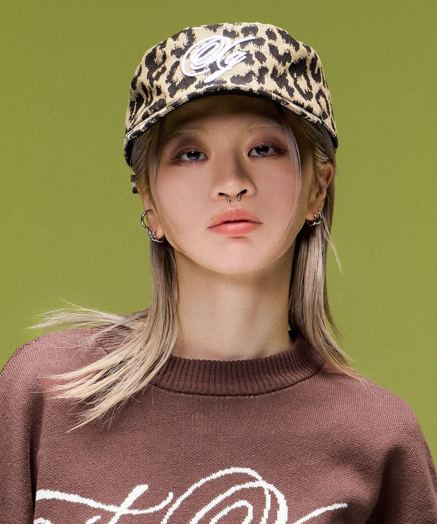 LOGO MARK EMBROIDERED FLAT BRIM CAP