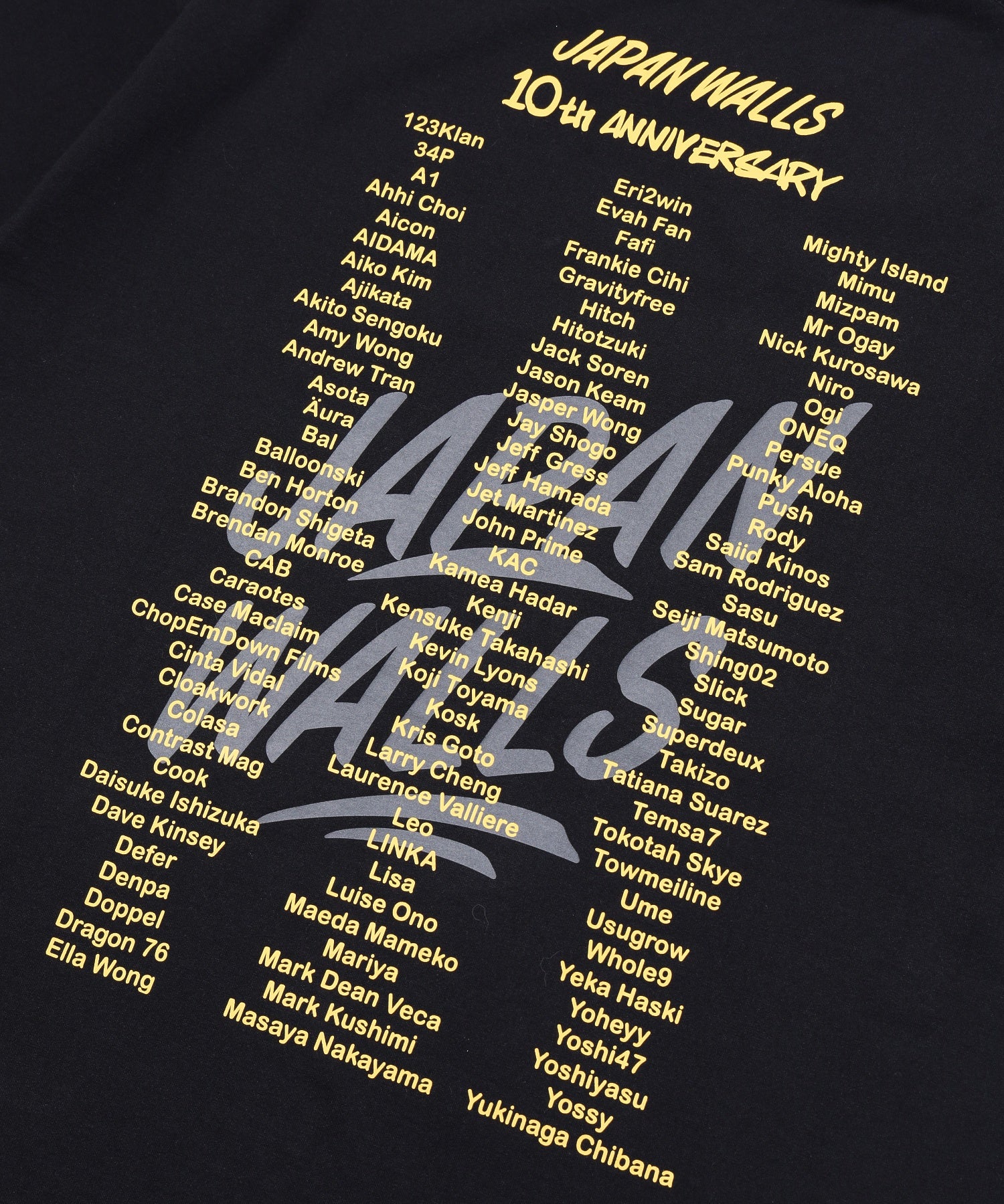 XLARGE x JAPAN WALLS 10TH ANNIVERSARY S/S TEE calif-ART