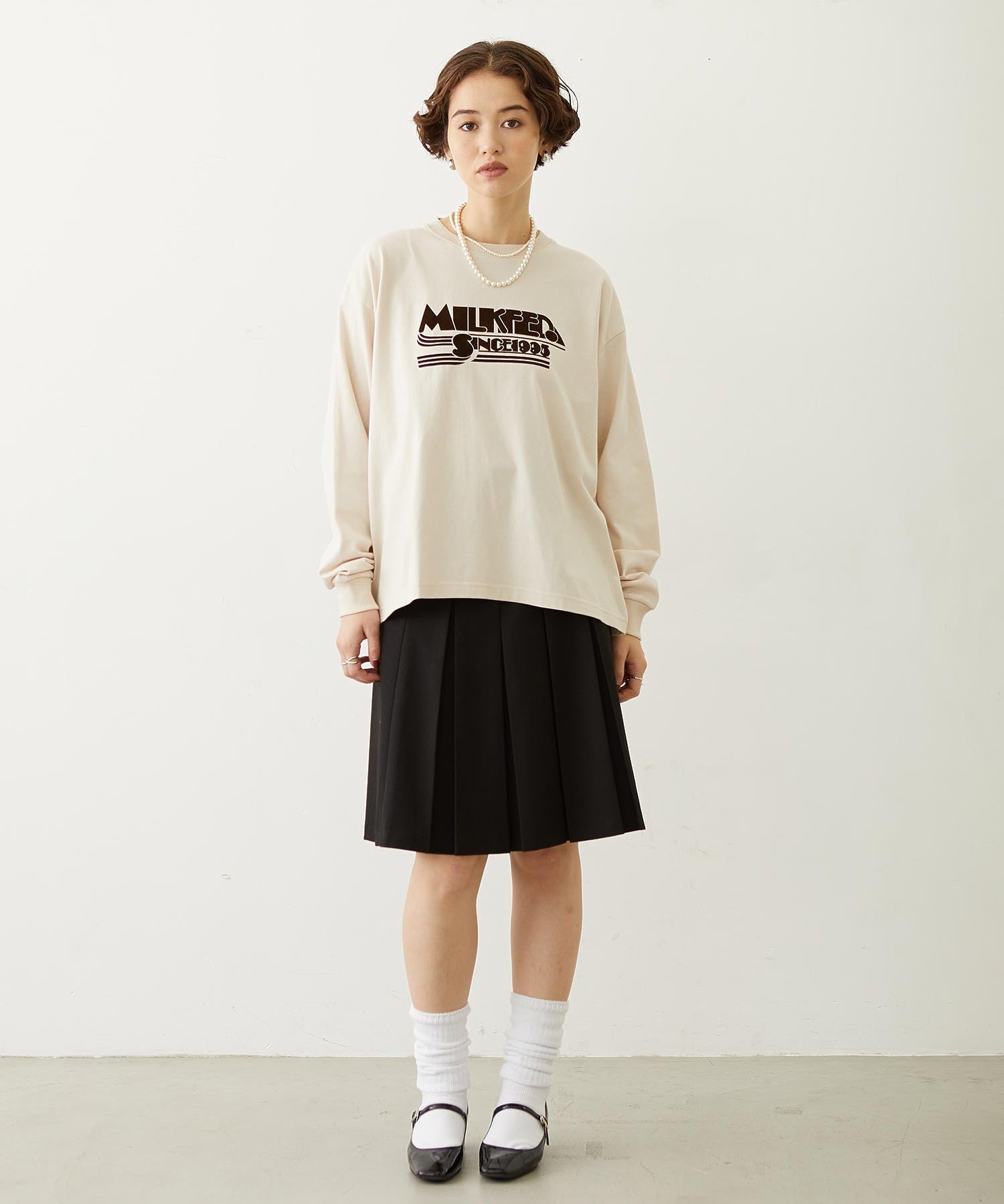 LOGO FLOCK PRINT L/S TEE