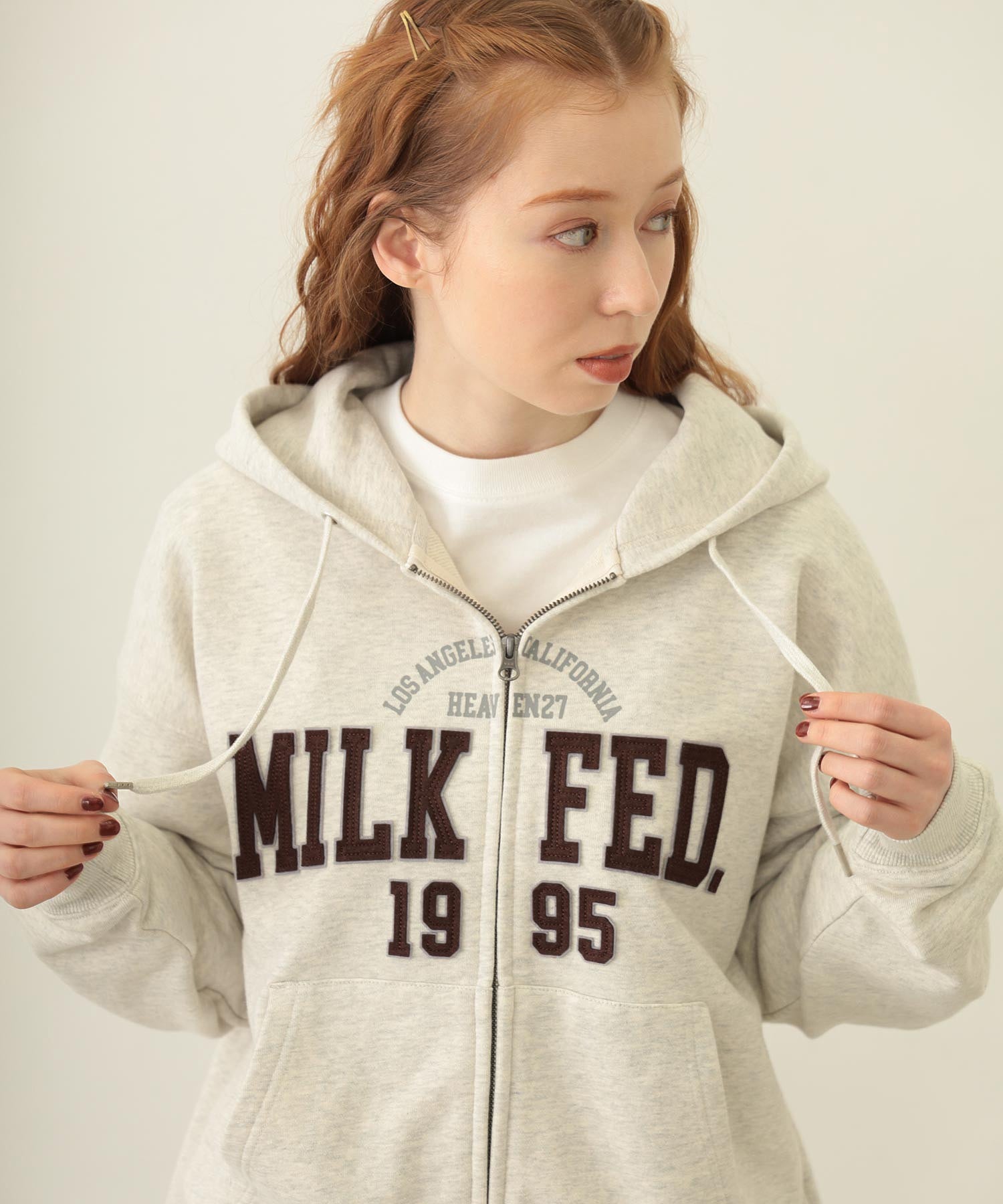 COLLEGE PATCH ZIP UP HOODIE