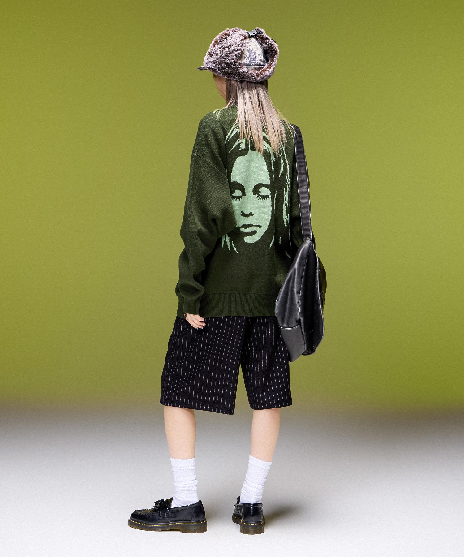 FACE BACK JACQUARD KNIT CARDIGAN