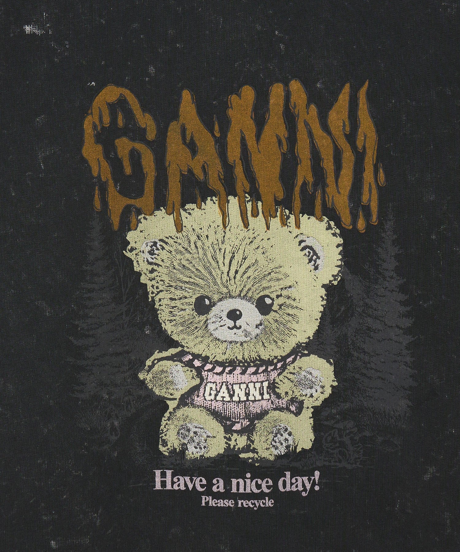 GANNI/ISOLI CREWNECK TEDDY FOREST PRINT