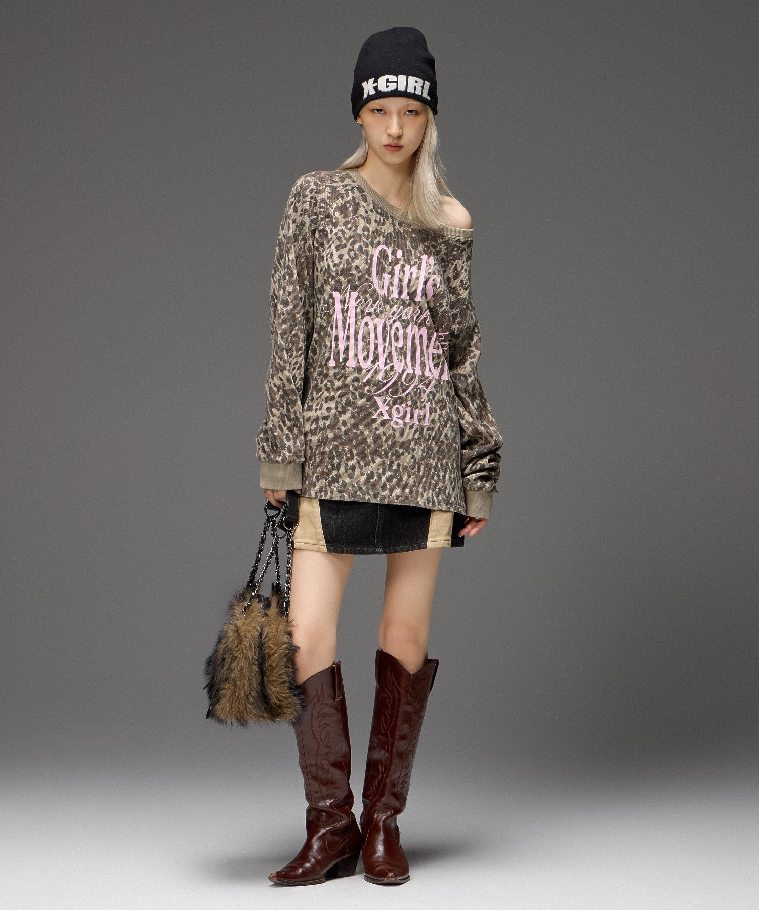 FAUX FUR CHAIN BAG