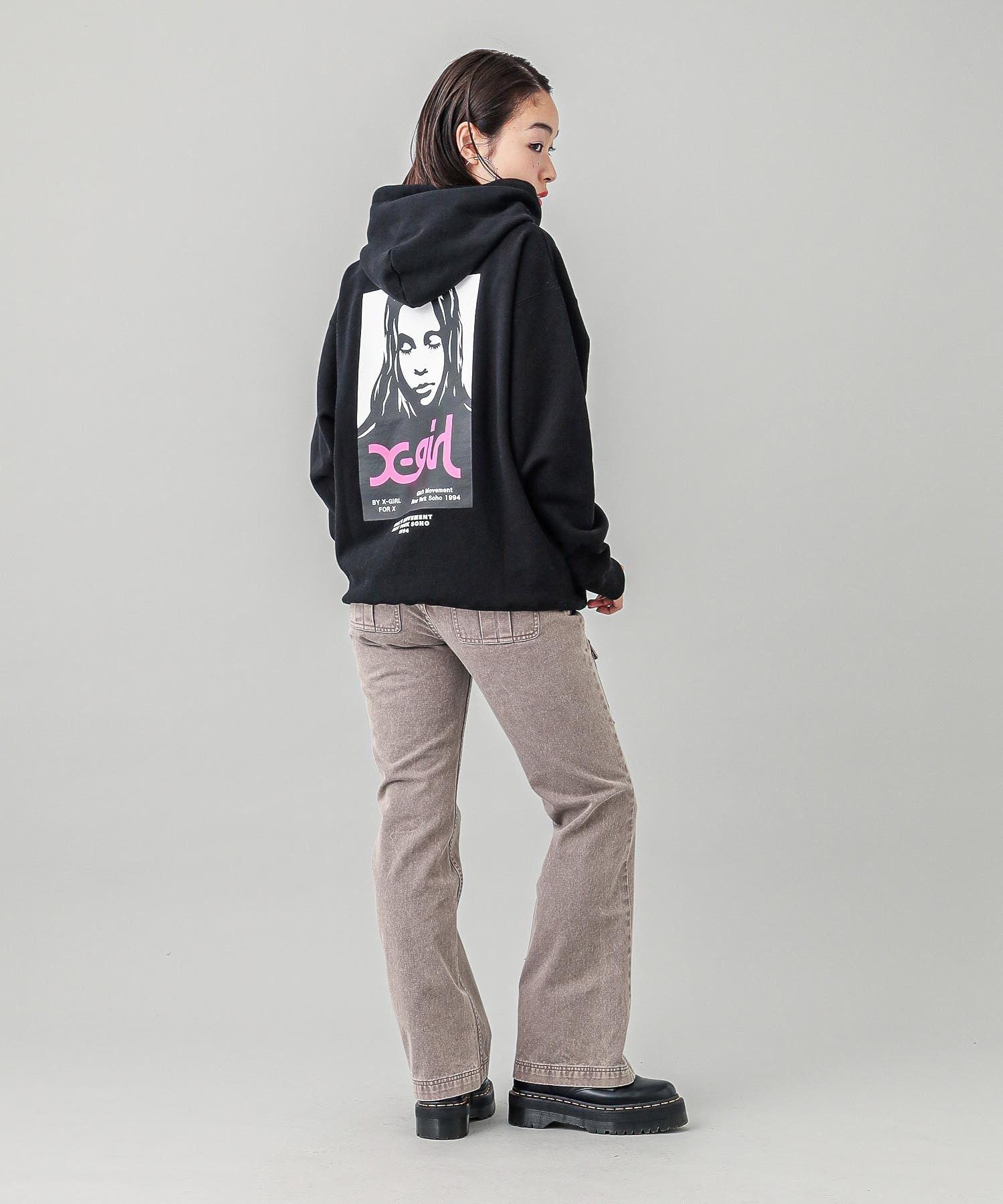 X-girl FACE POSTER SWEAT HOODIE