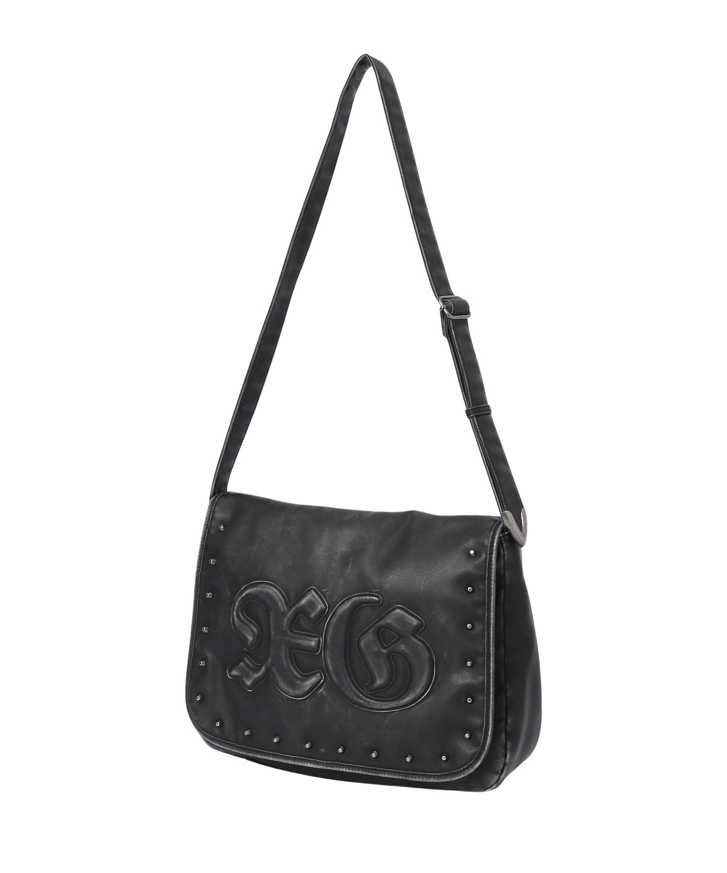 XG LOGO PATCH STUDDED FAUX LEATHER SHOULDER BAG