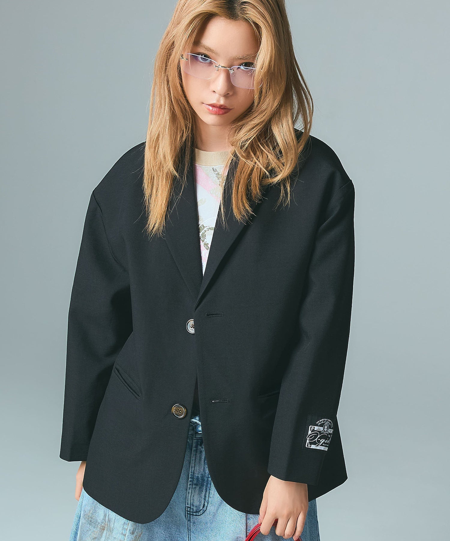 FACE LABEL TAILORED JACKET