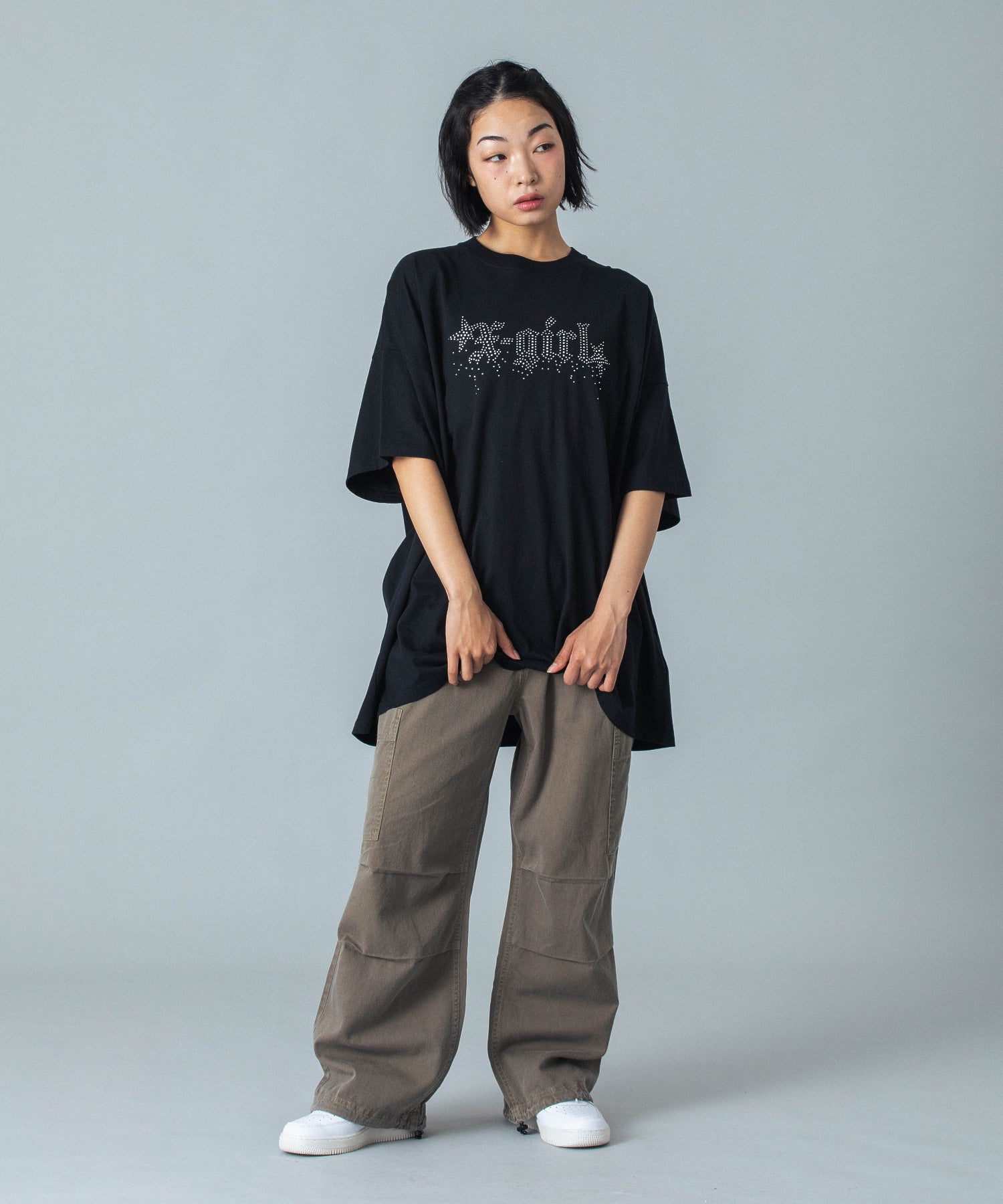 RHINESTONE STARDUST LOGO S/S TEE DRESS
