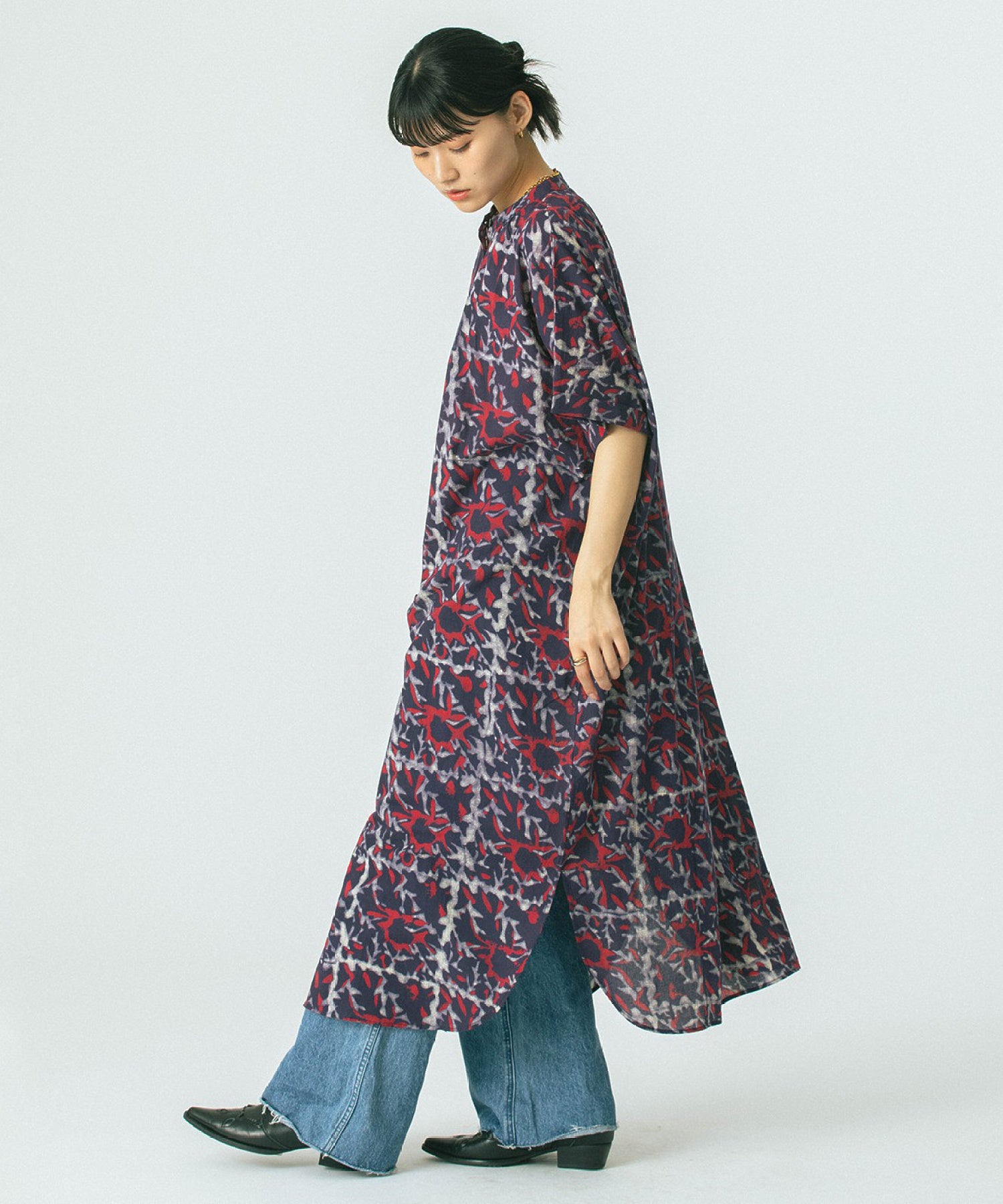 INDIGO FLOWER SHIRTS OP
