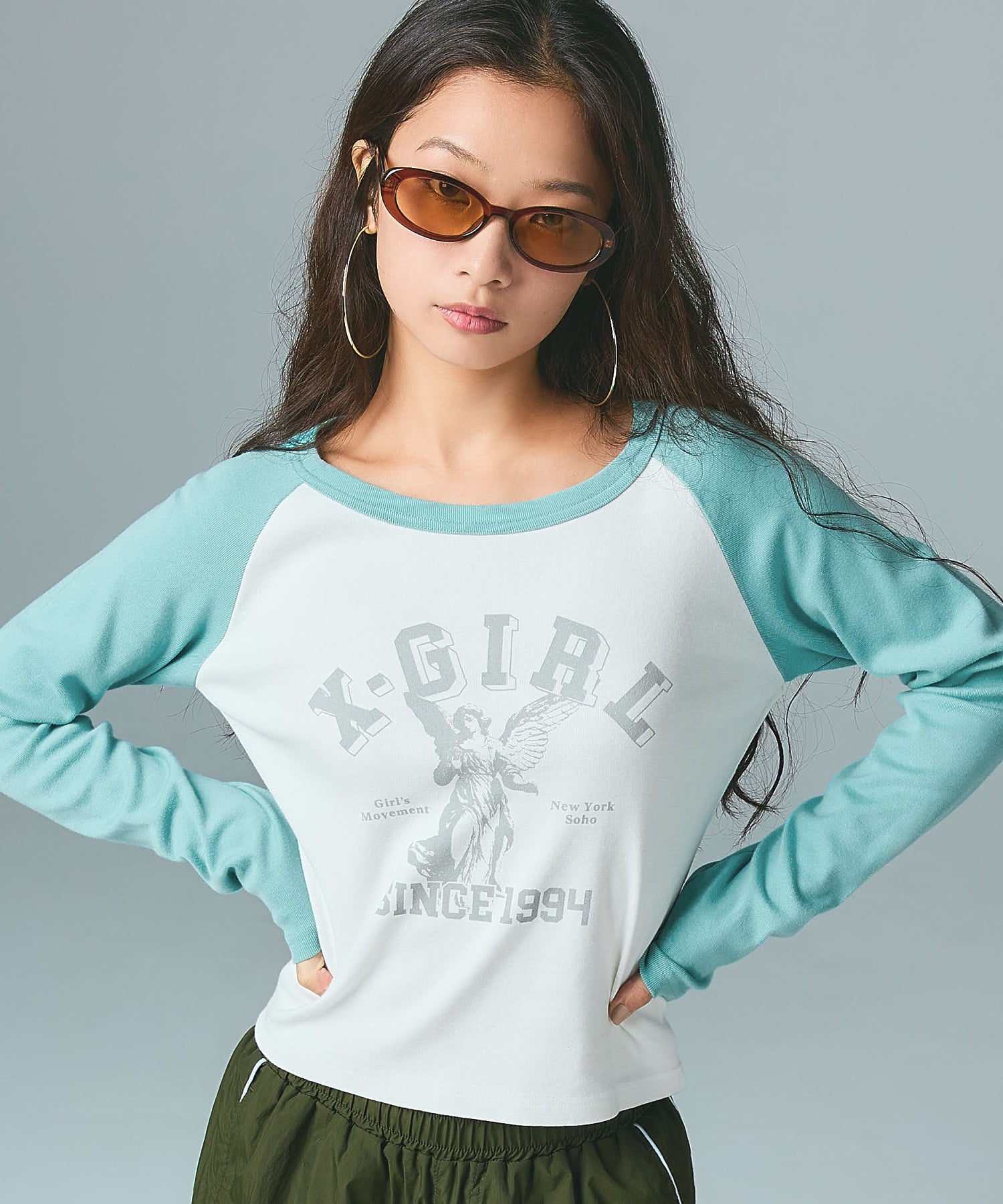 ANGEL AND LOGO RAGLAN L/S BABY TEE