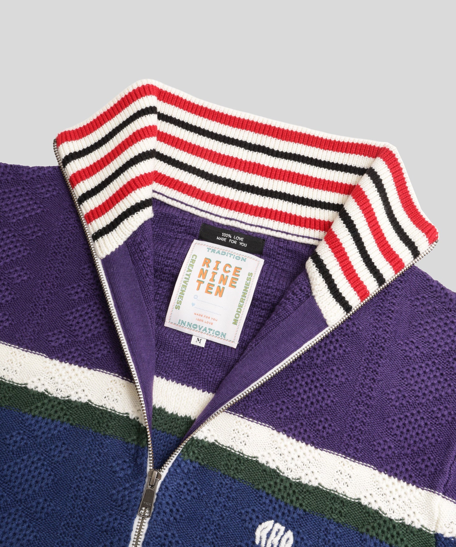 RICE NINE TEN/ライスナインテン/MULTICOLOR KNITTED TRACK JACKET KN-MLTJK