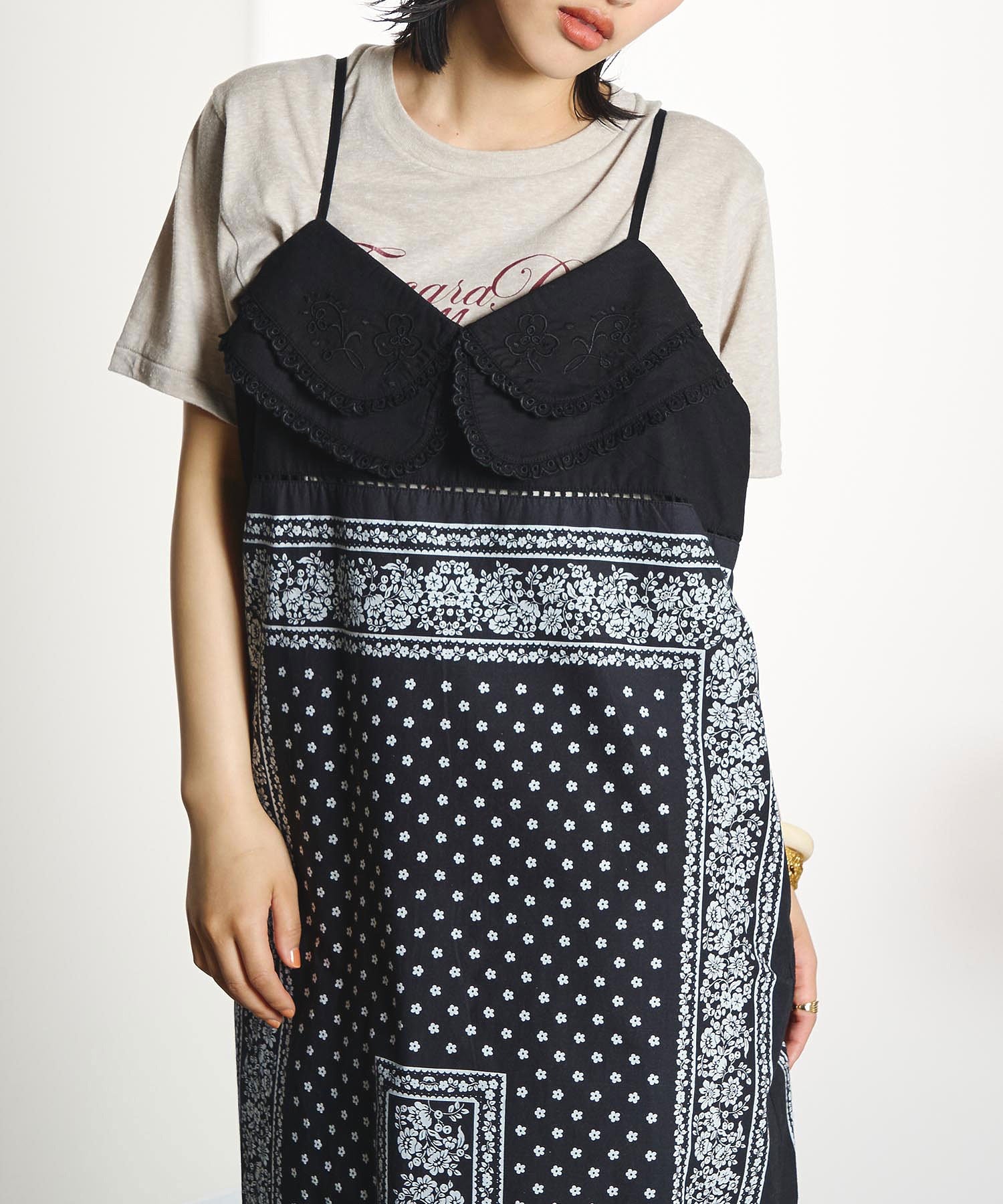 【ROSE BUD別注】INDIA IS BEAUTIFUL/BLACK BANDANA DRESS