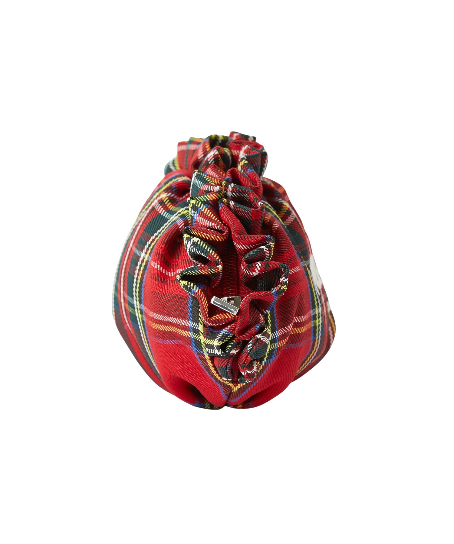 FRILLED TARTAN POUCH