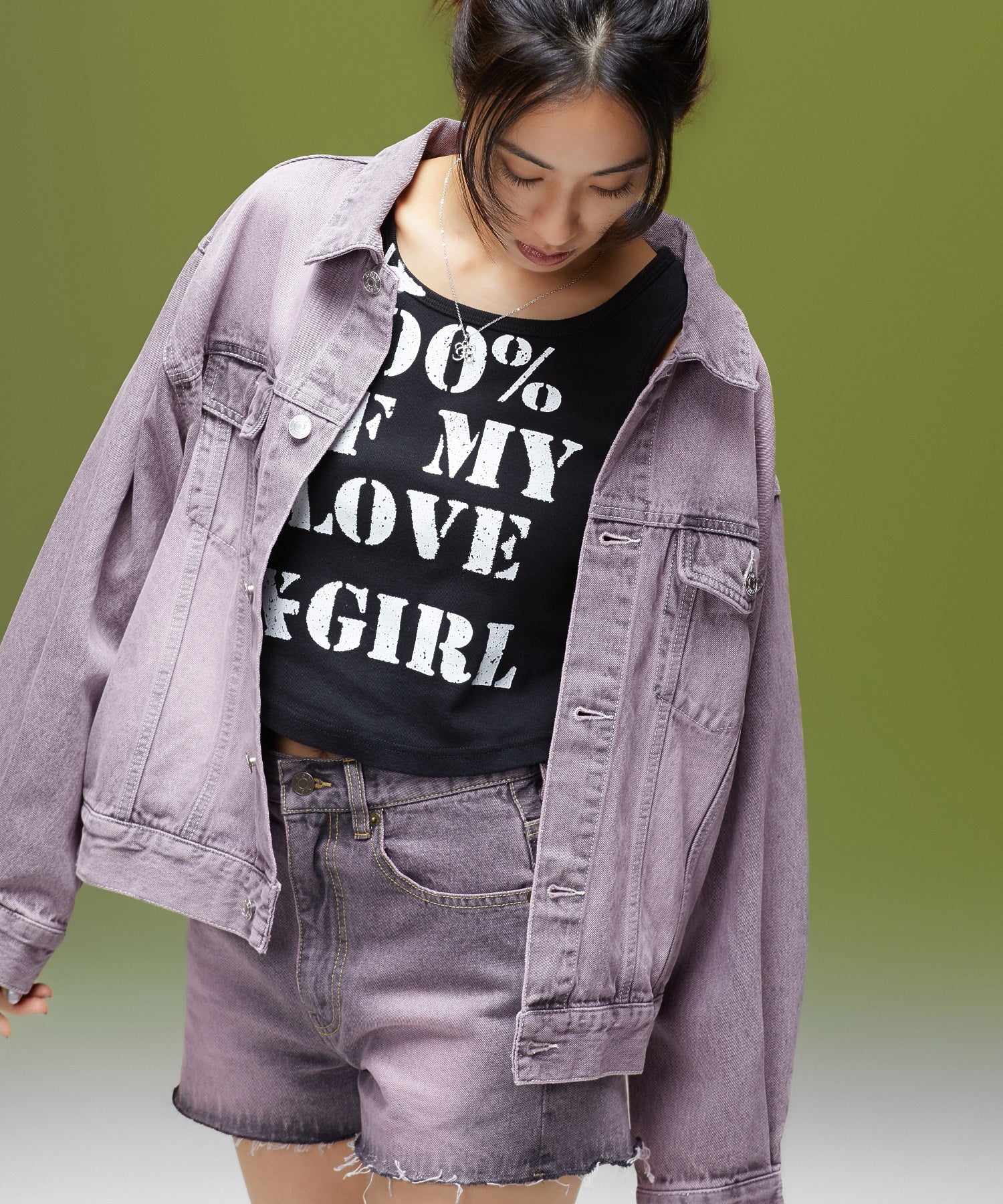 LOGO MARK STITCHED DENIM JACKET
