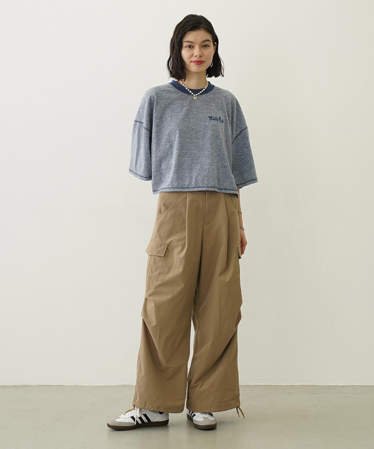 COLOR STITCH WIDE S/S TOP