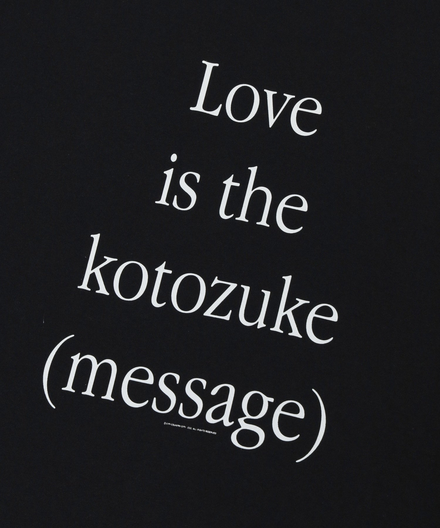 CCC/シティーカントリーシティー/COTTON S/S T-SHIRT KOTOZUKE 261T008
