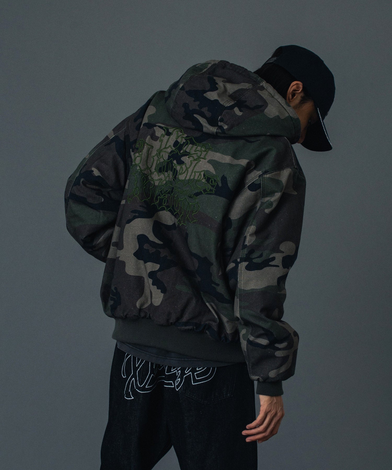 PATCHED OLD ENGLISH HOODED WORK JACKET