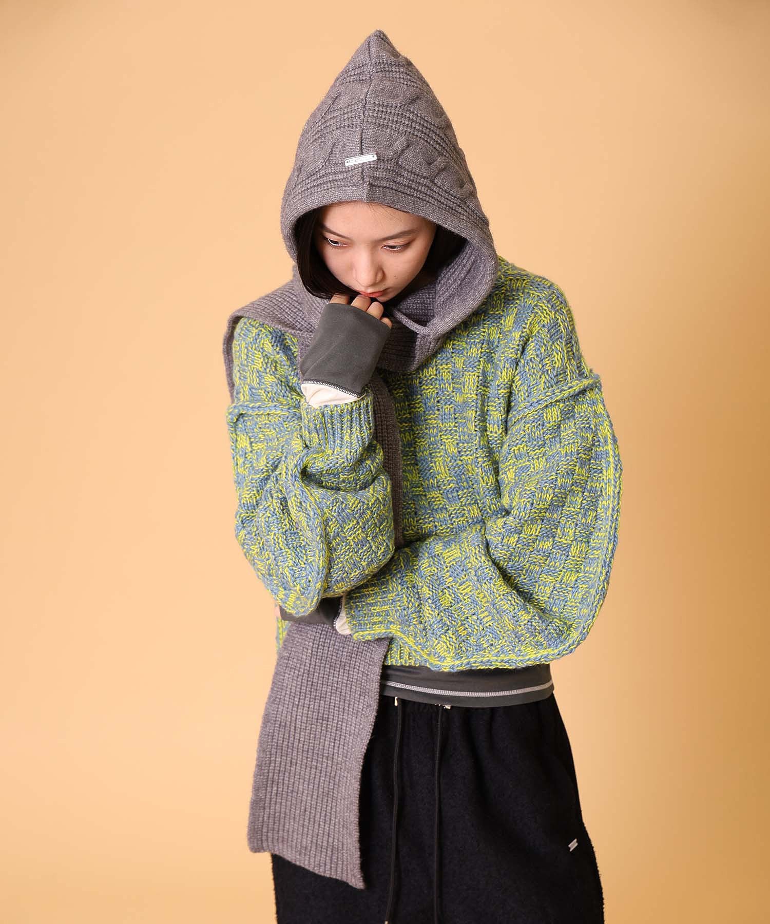 ニットフードマフラー