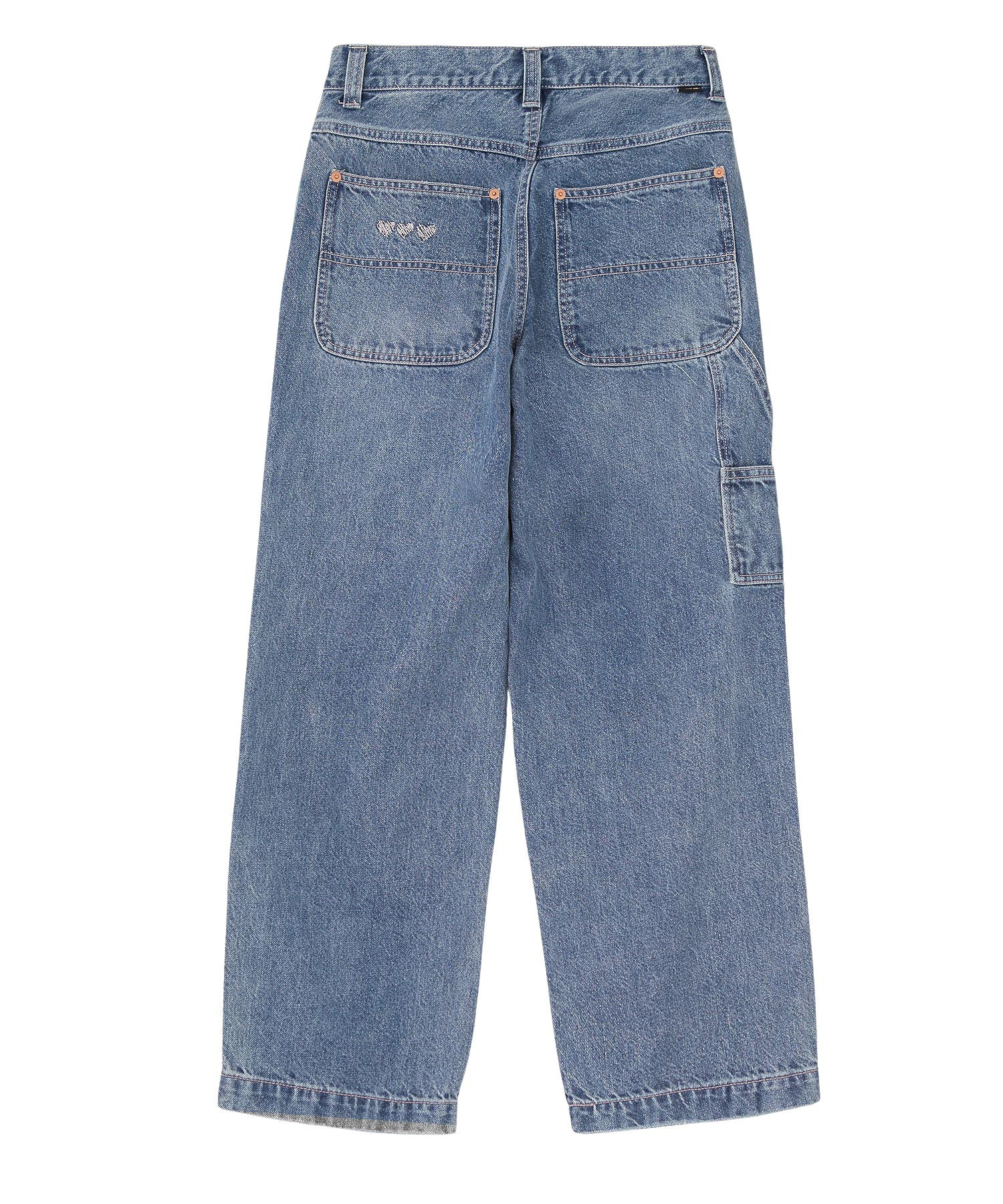 DOUBLE KNEE DISTRESSED DENIM PANTS
