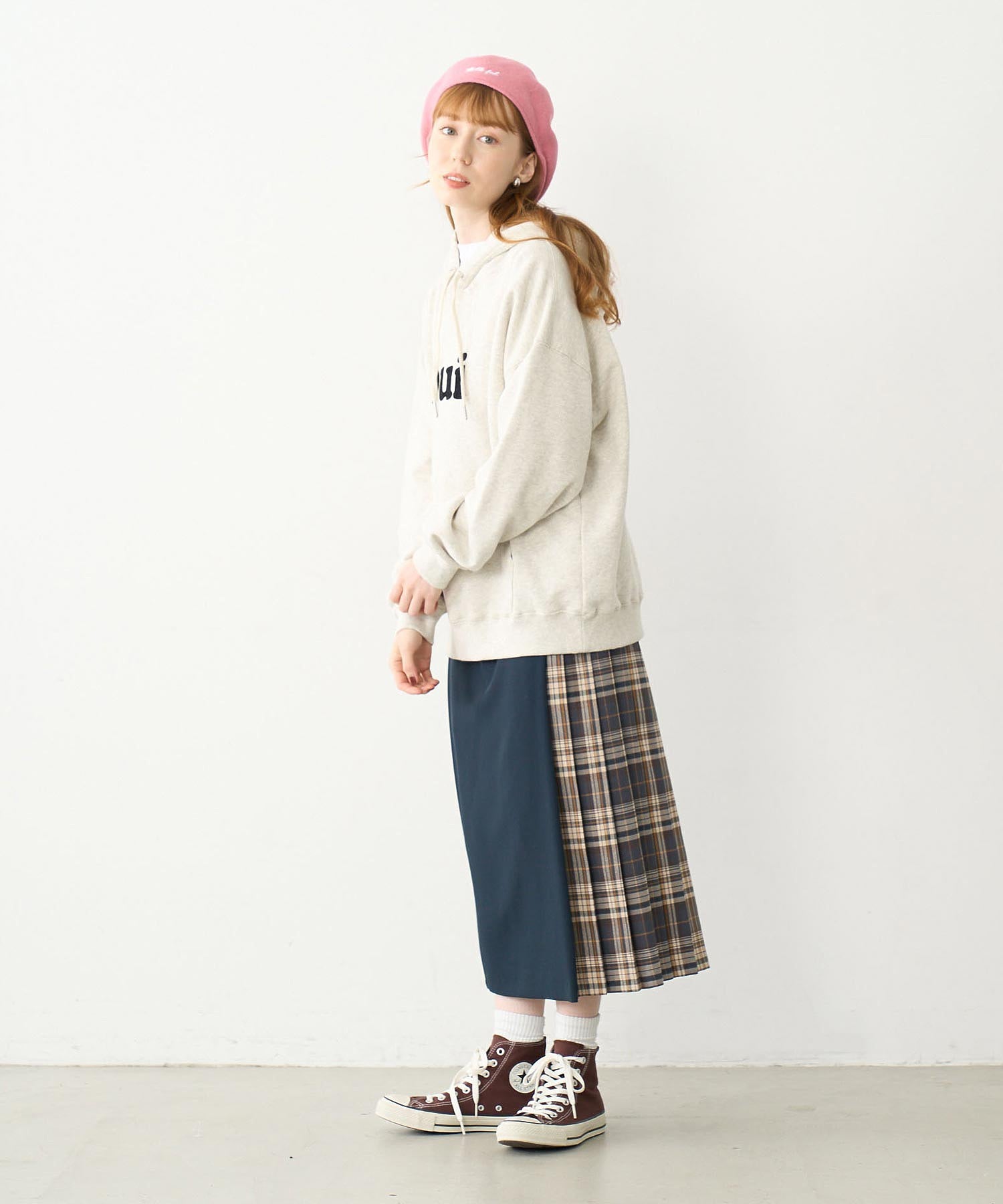 PLAID PANEL SKIRT