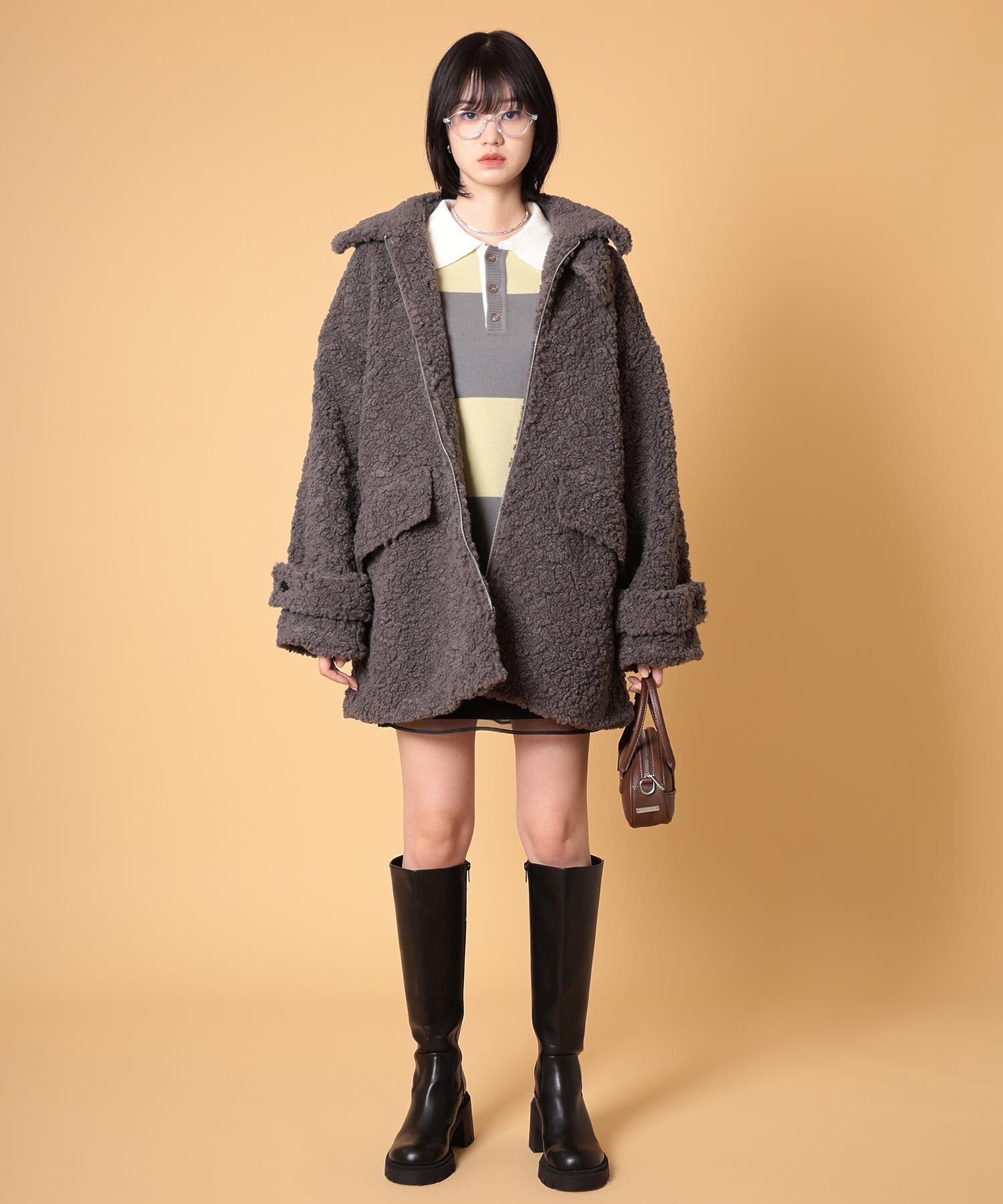 ボアハーフコート