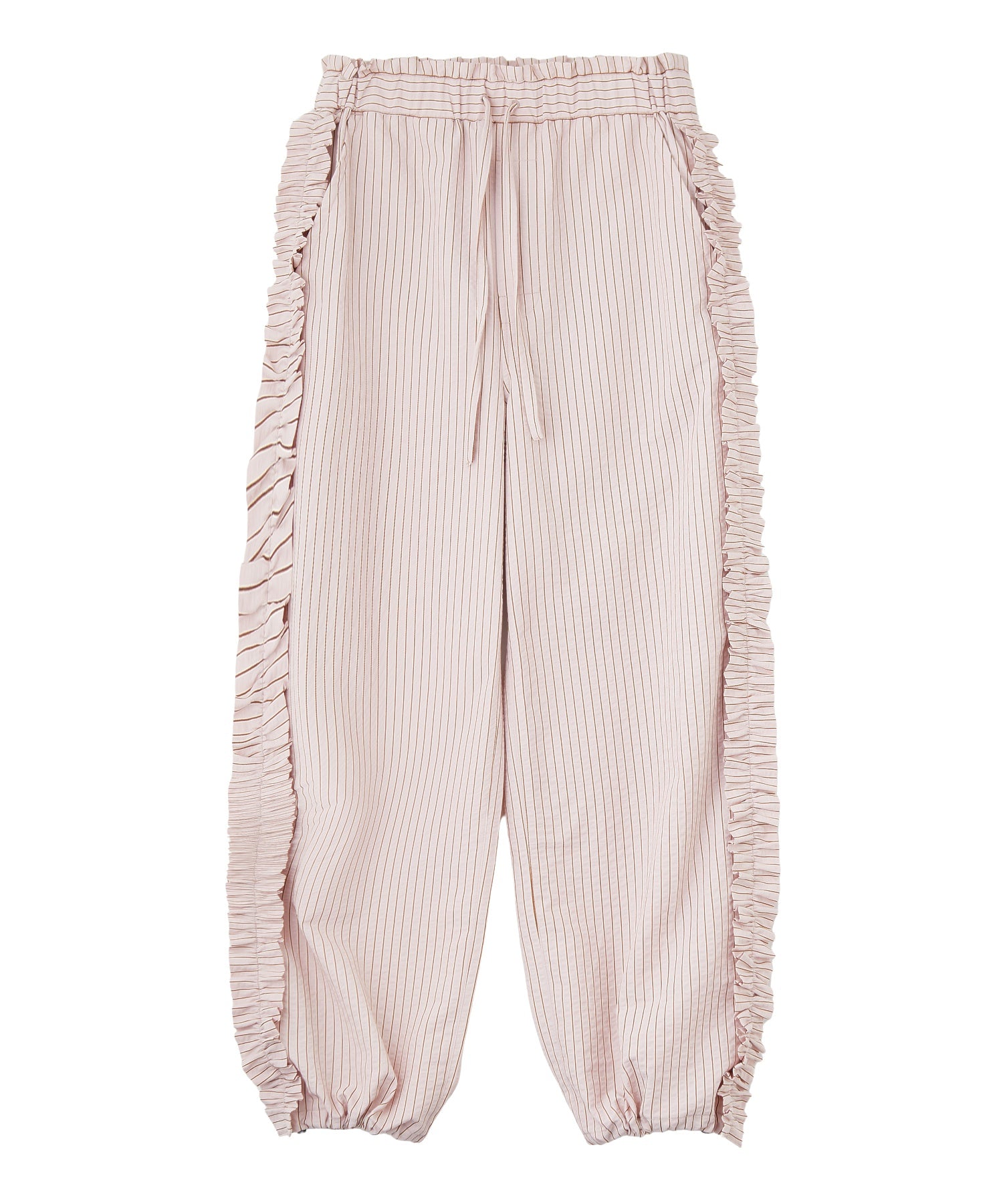 STRIPED RUFFLE PANTS